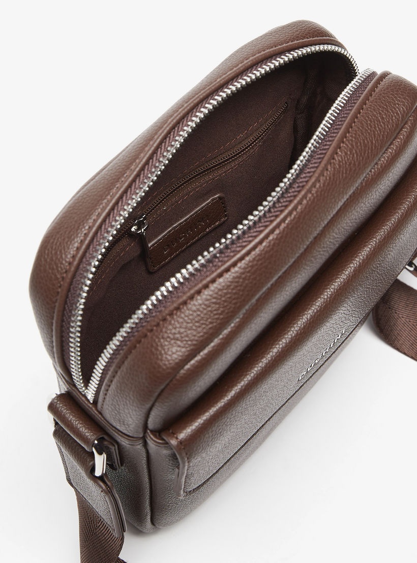 Duchini Plain Crossbody Bag with Adjustable Strap and Zip Closure-men-bags-image-6