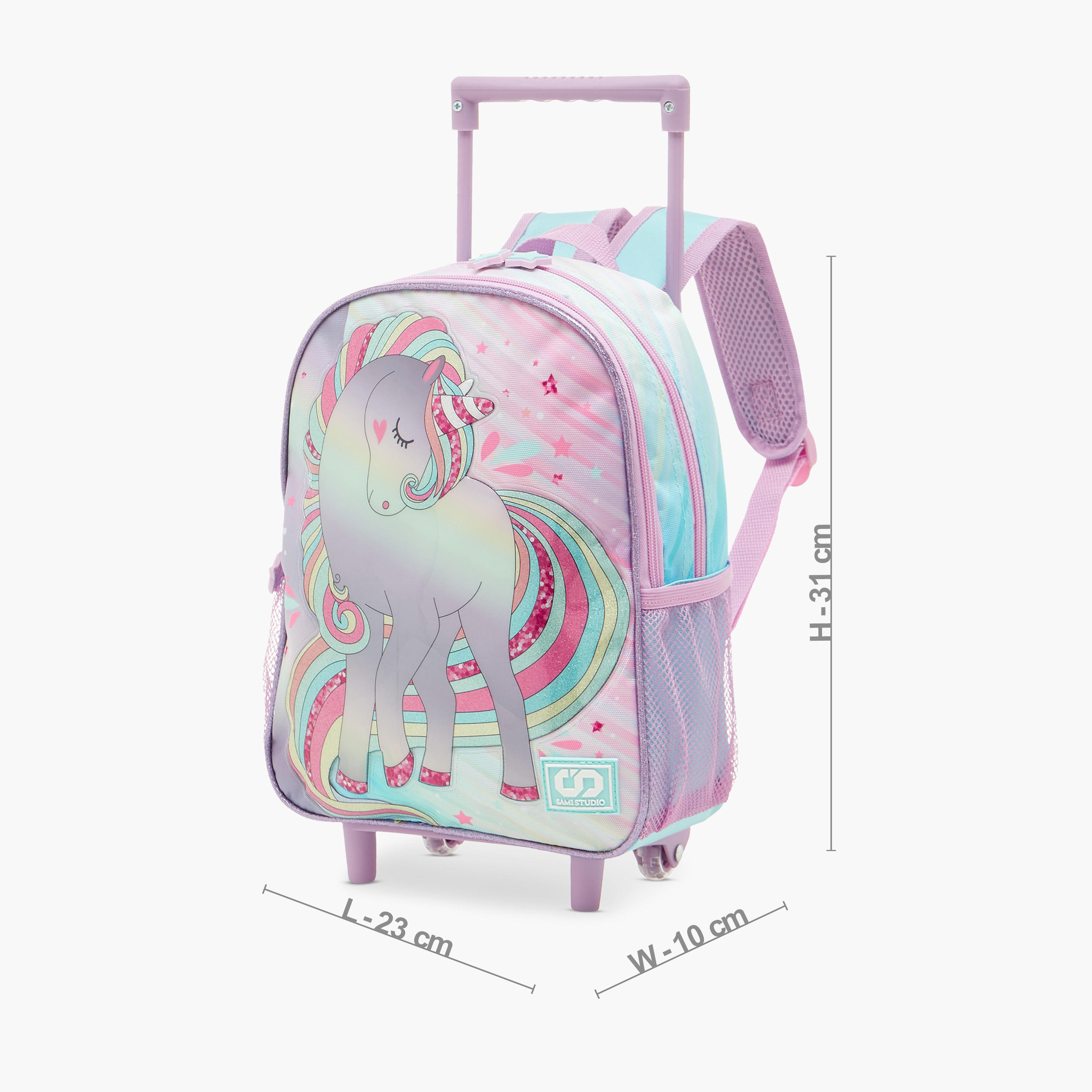 شنطة ظهر ترولي بطبعات مع شنطة غداء ومقلمة من سامي ستوديو 12 بوصة- 31x23x10 سم-school-bagsandbackpacks-sets-image-3
