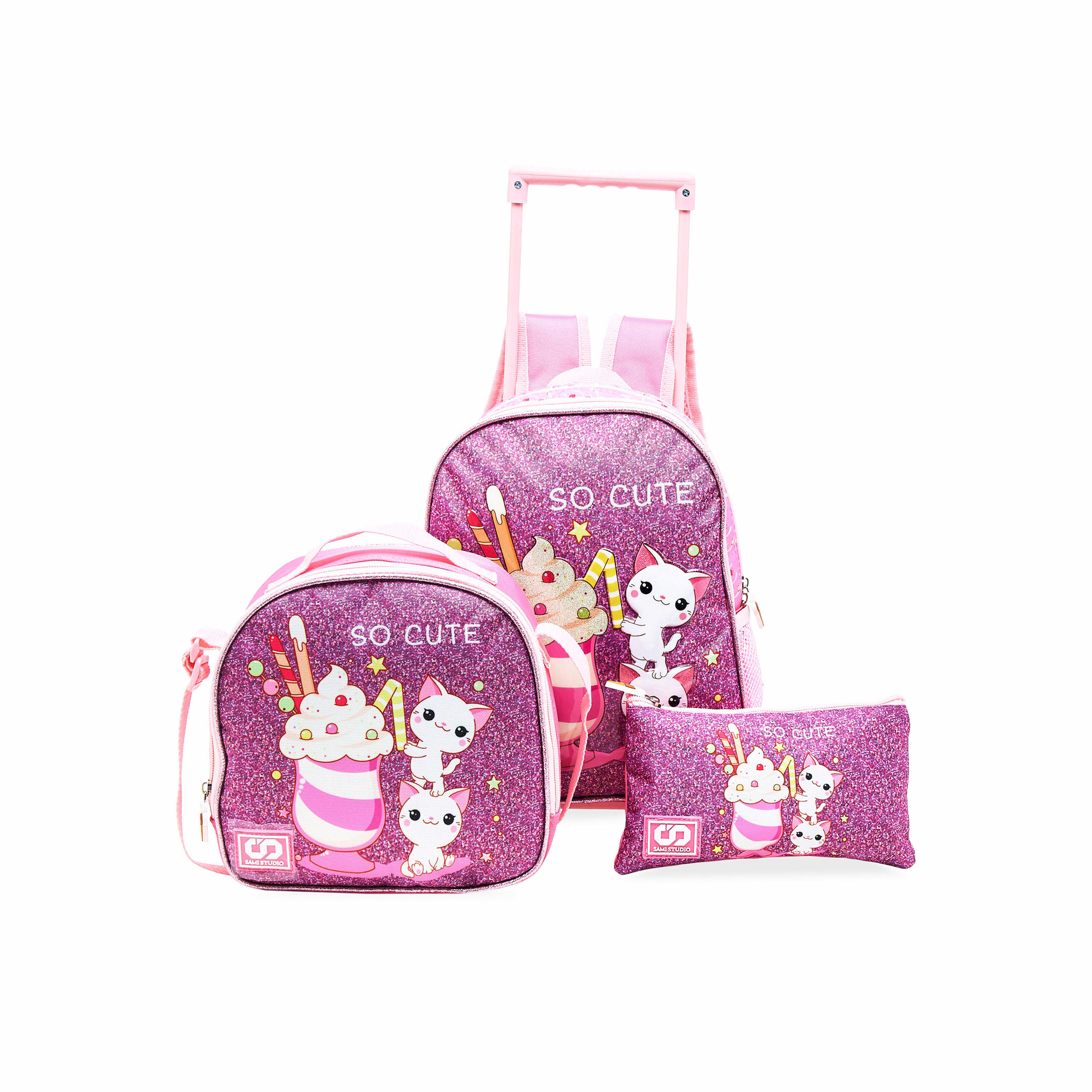 SAMI STUDIO Graphic Print 12-inch Trolley Backpack with Lunch Bag and Pencil Pouch-school-bagsandbackpacks-sets-image-1