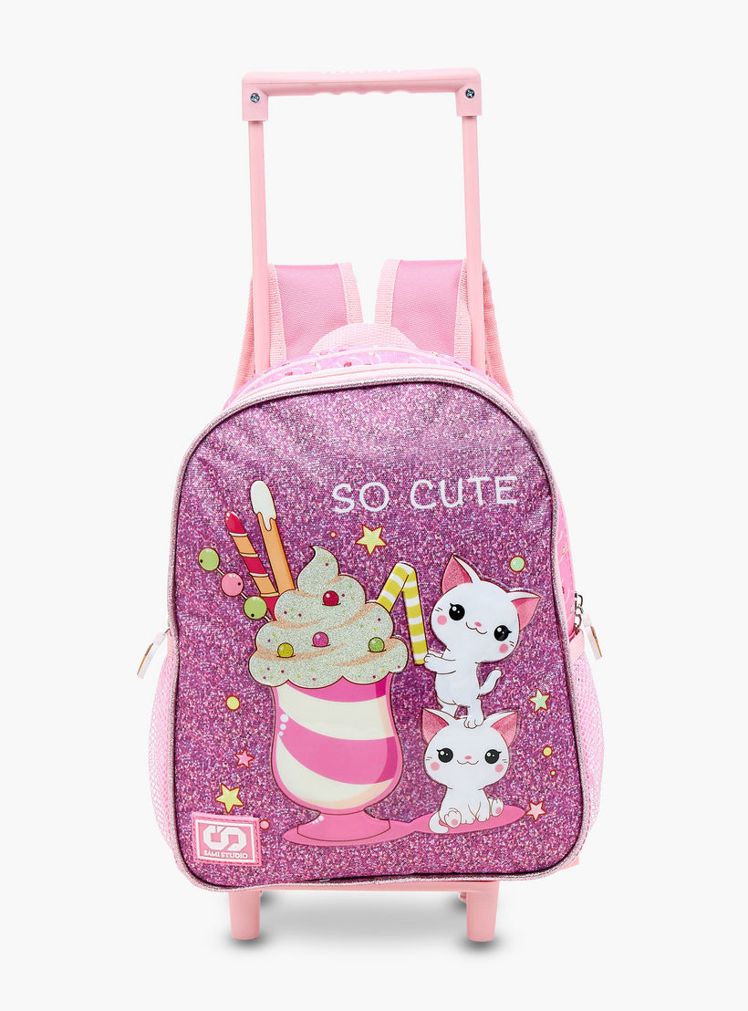 شنطة ظهر ترولي 12 بوصة بِطبعات مع شنطة غداء ومقلمة من سامي ستوديو-school-bagsandbackpacks-sets-image-2