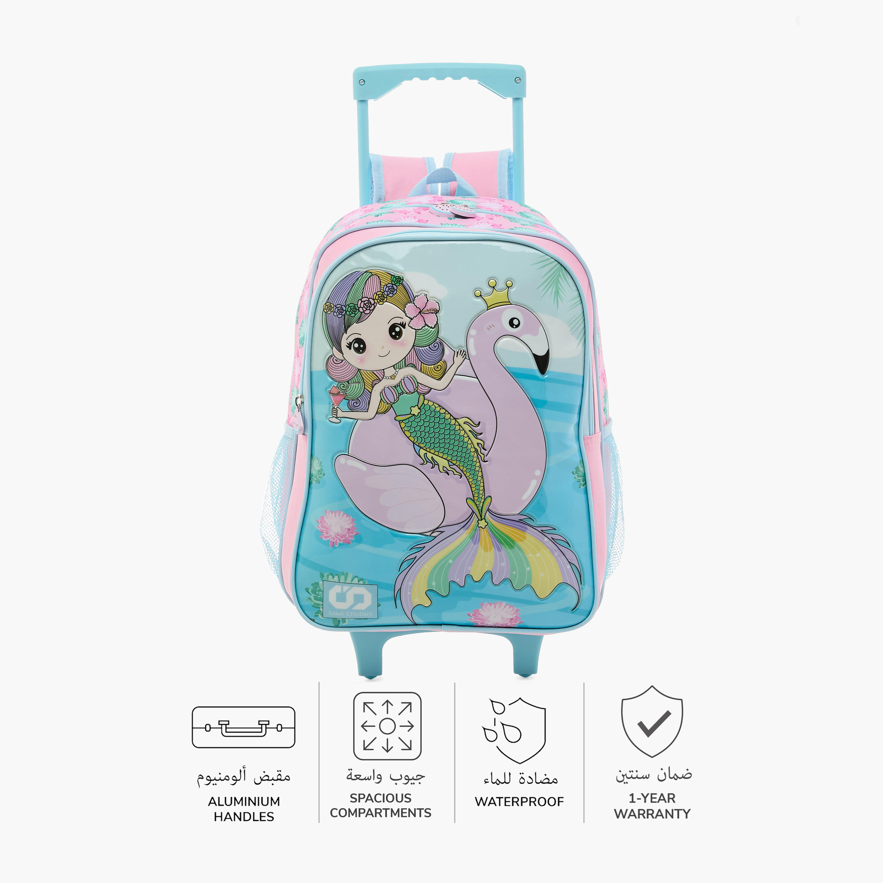 طقم شنطة ظهر ترولي 16 بوصة بطبعات الأميرات 5 قطع من ماست- 43x30x13 سم-school-bagsandbackpacks-trolleybags-image-4
