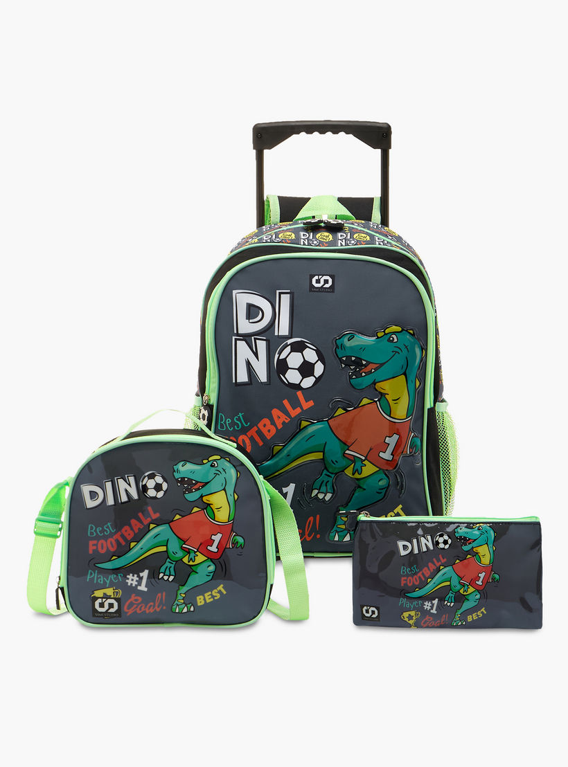 SAMI STUDIO Butterfly Print Trolley Backpack with Lunch Bag and Pencil Case-school-bagsandbackpacks-trolleybags-image-1