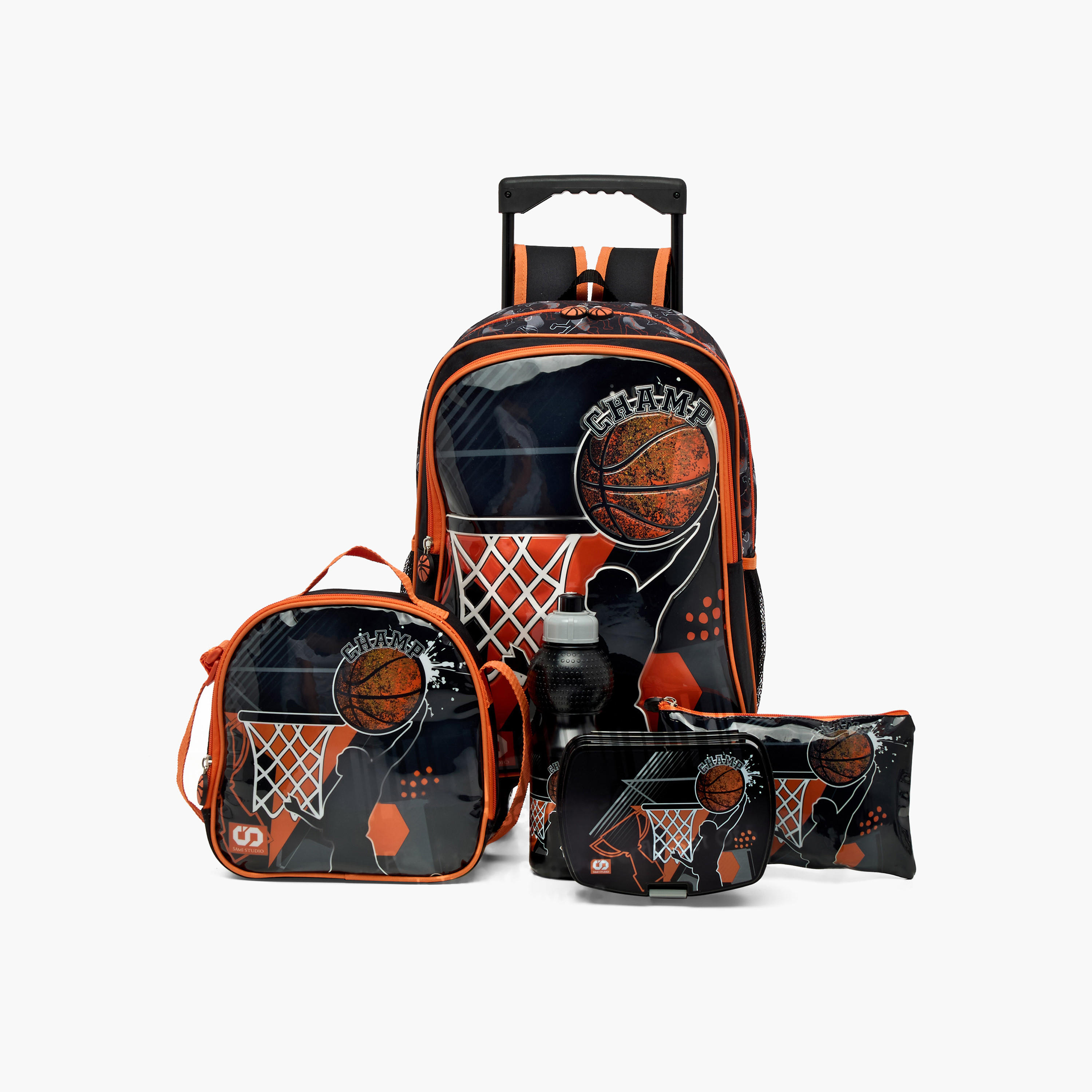 SAMI STUDIO 5-Piece Printed Trolley Backpack Set - 34x20x48 cms-school-bagsandbackpacks-trolleybags-image-1