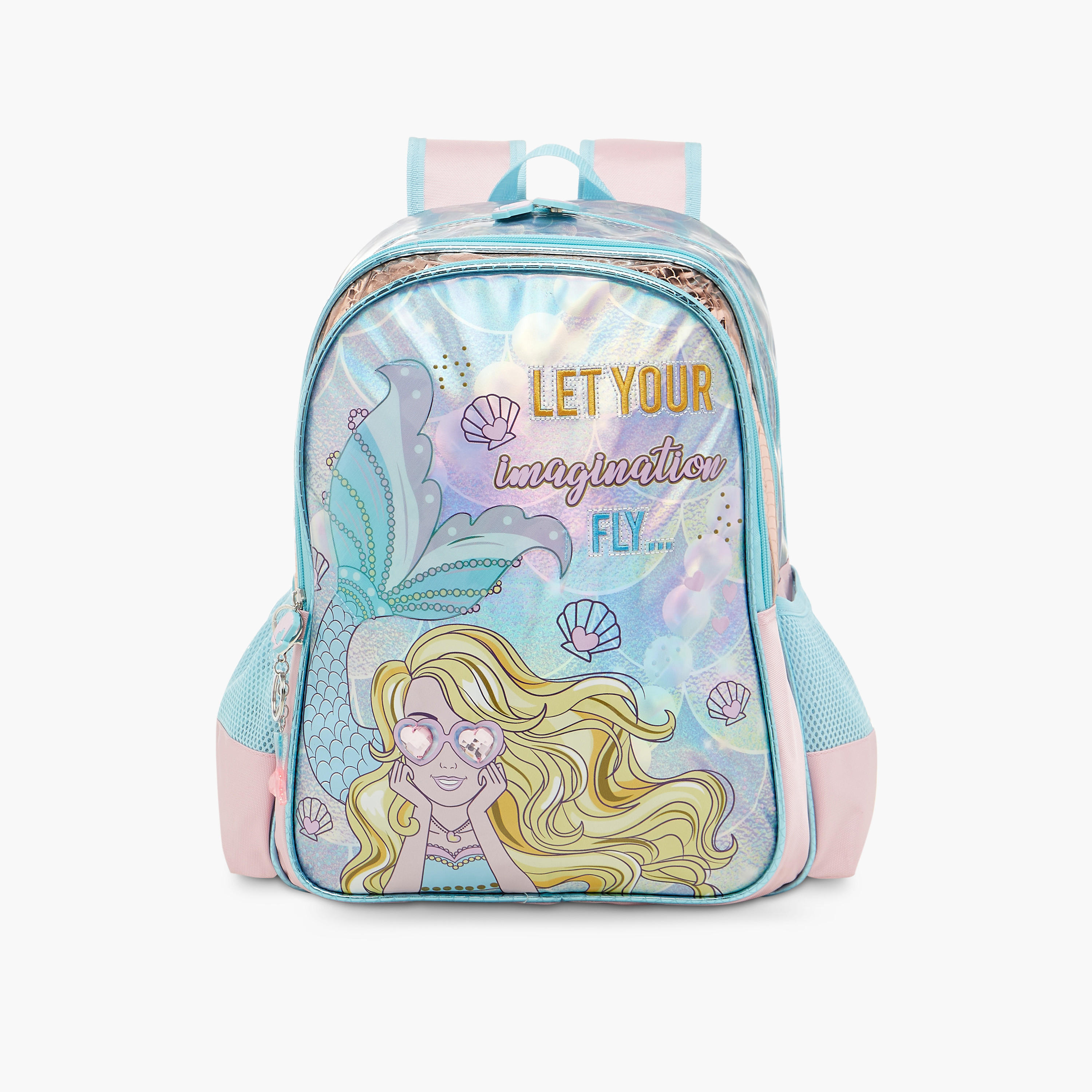 SAMI STUDIO Mermaid Print Backpack with Adjustable Straps - 33x14x45 cms-school-bagsandbackpacks-backpacks-image-1
