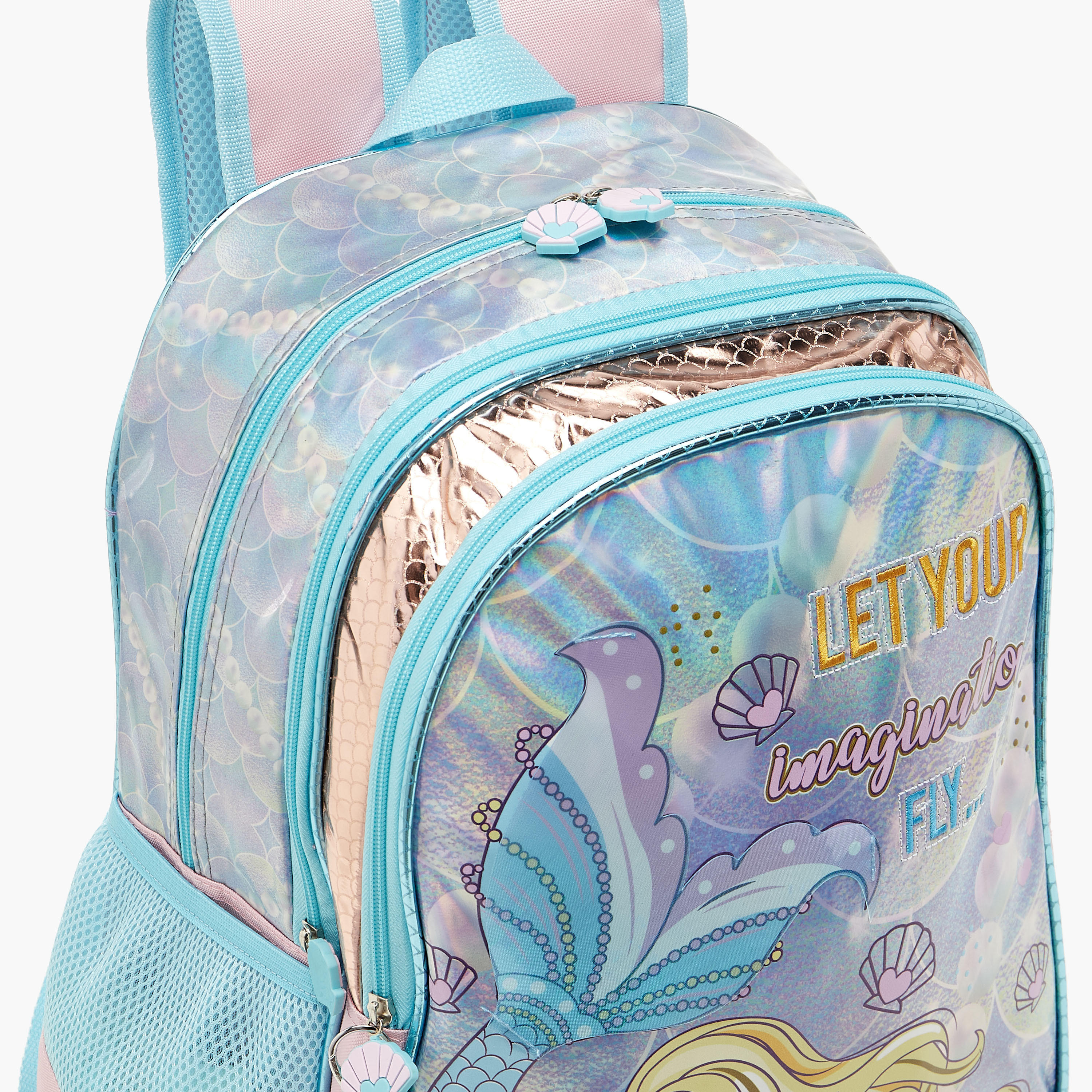 SAMI STUDIO Mermaid Print Backpack with Adjustable Straps - 33x14x45 cms-school-bagsandbackpacks-backpacks-image-7