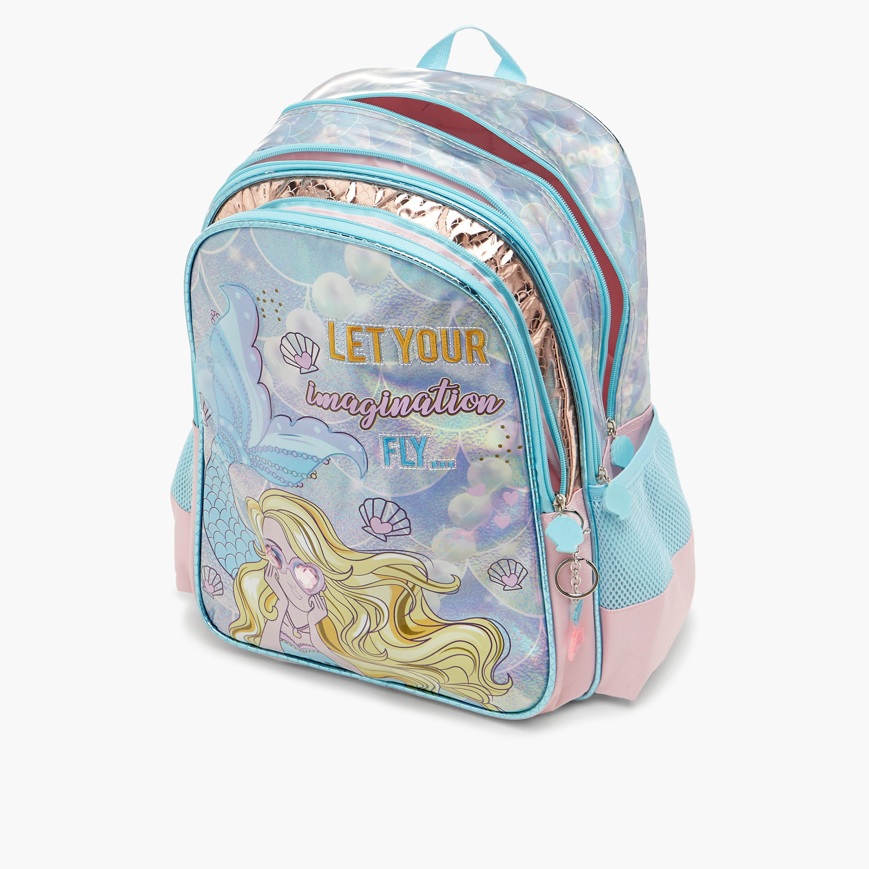 SAMI STUDIO Mermaid Print Backpack with Adjustable Straps - 33x14x45 cms-school-bagsandbackpacks-backpacks-image-8