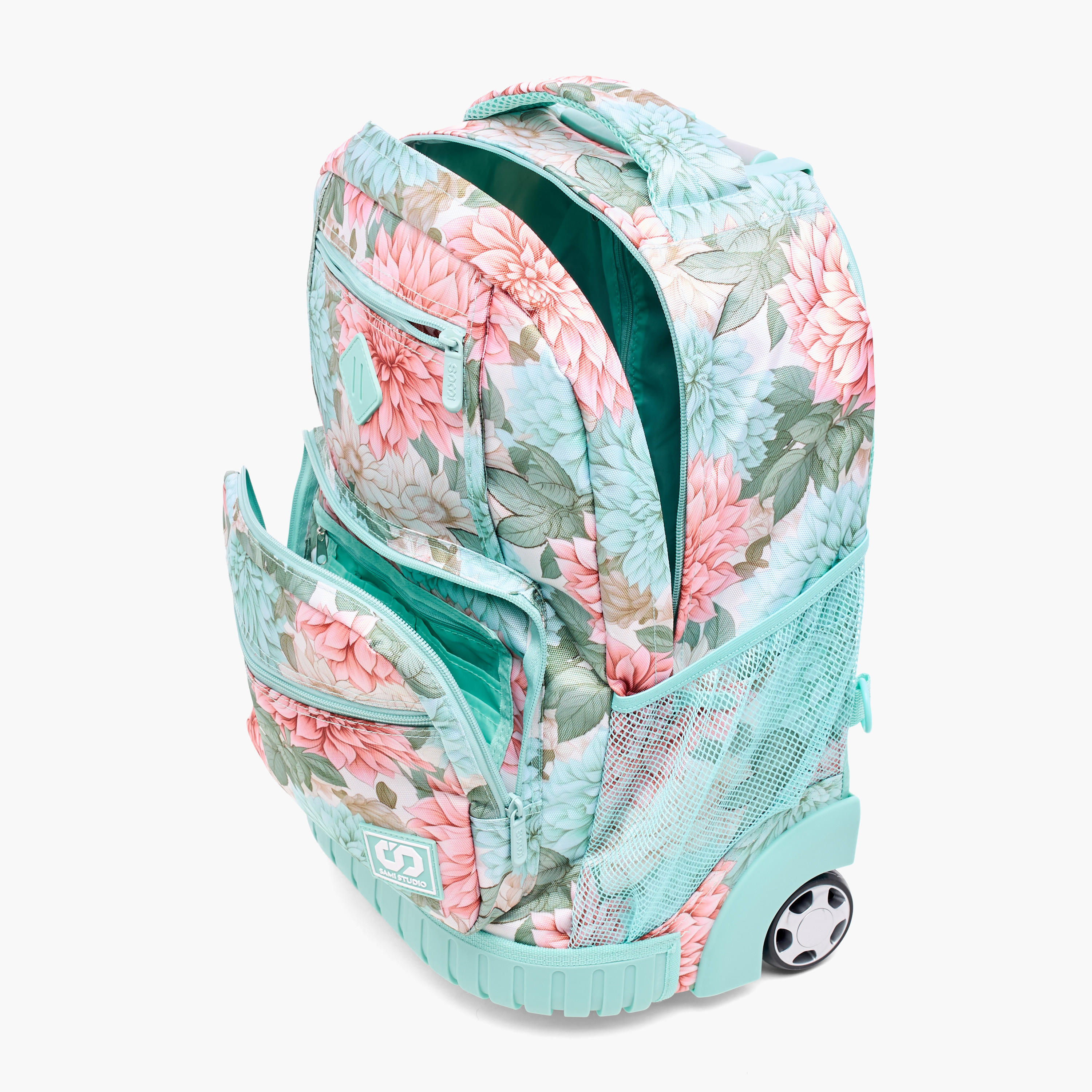 SAMI STUDIO Floral Print 18-inch Trolley Backpack with Adjustable Straps - 43x32x18 cms-school-bagsandbackpacks-trolleybags-image-12