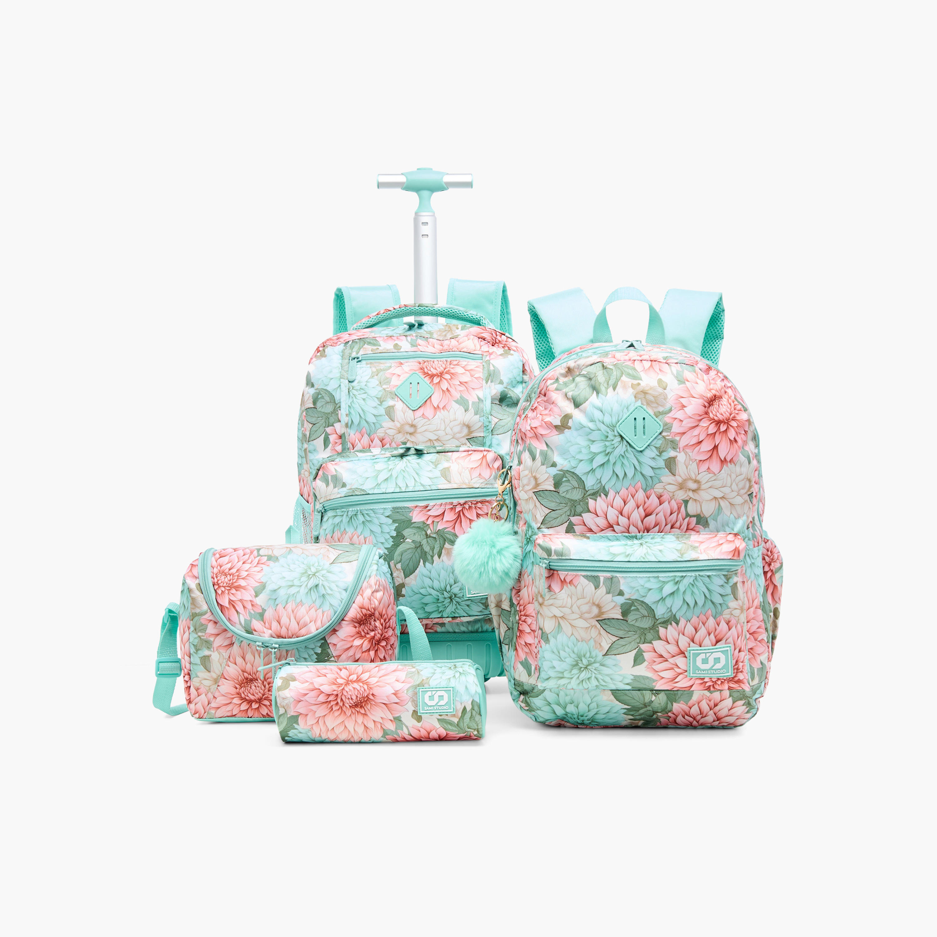 SAMI STUDIO Floral Print 18-inch Trolley Backpack with Adjustable Straps - 43x32x18 cms-school-bagsandbackpacks-trolleybags-image-14