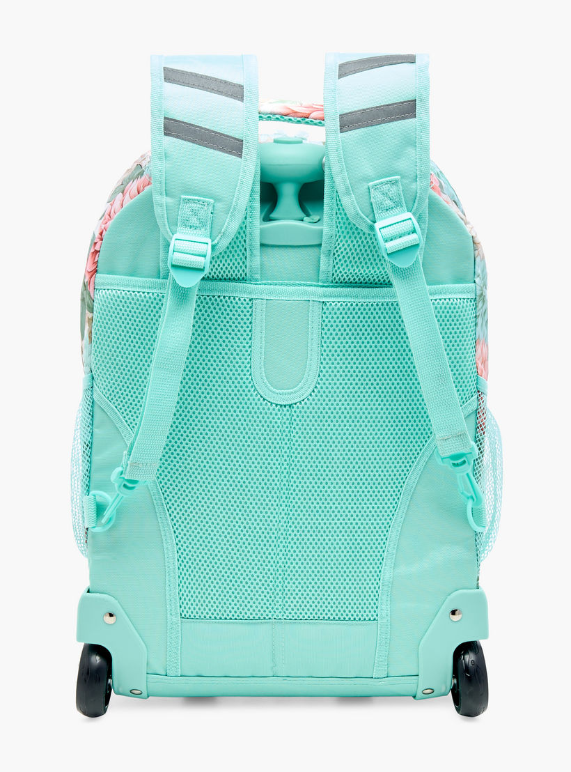 SAMI STUDIO Floral Print 18-inch Trolley Backpack with Adjustable Straps - 43x32x18 cms-school-bagsandbackpacks-trolleybags-image-7