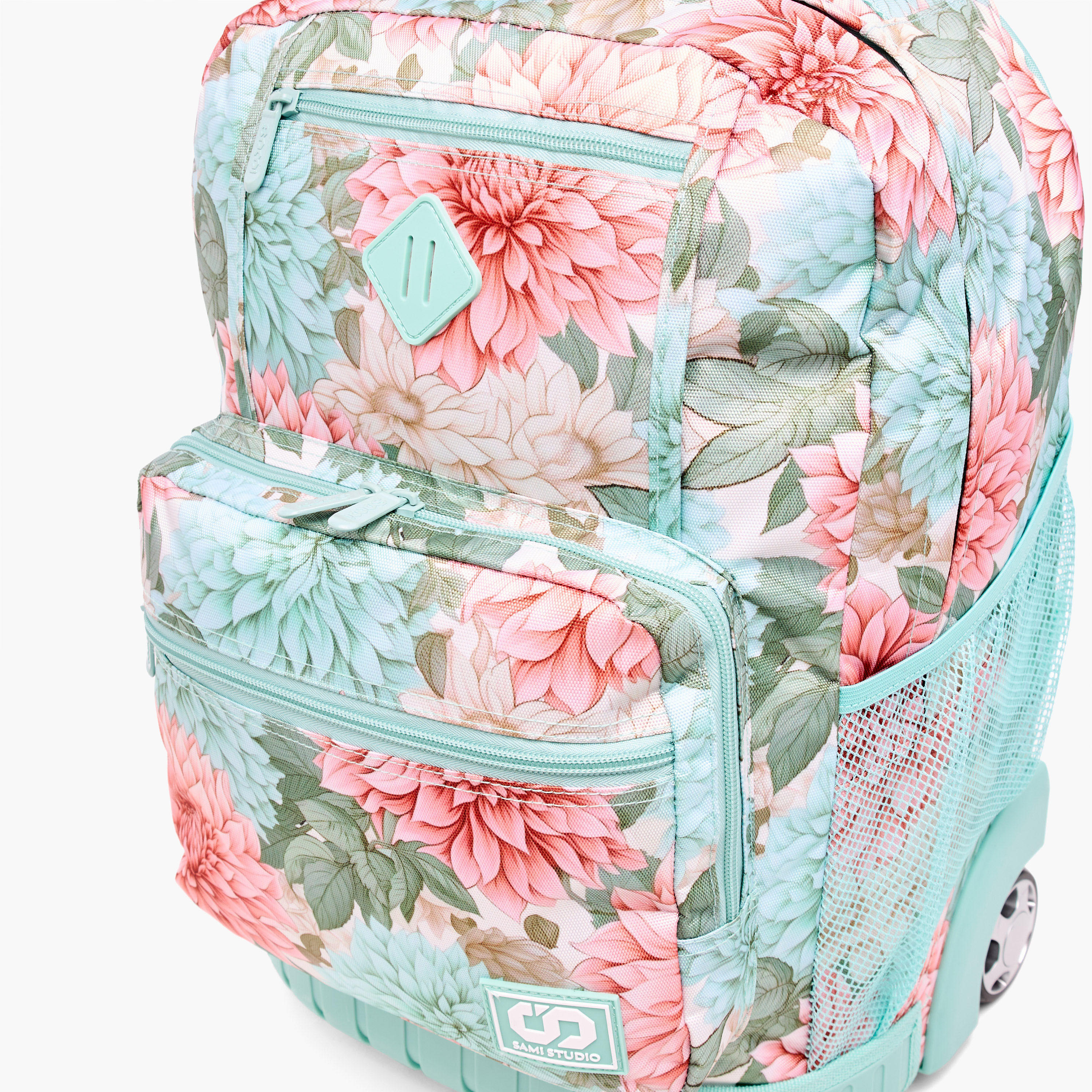SAMI STUDIO Floral Print 18-inch Trolley Backpack with Adjustable Straps - 43x32x18 cms-school-bagsandbackpacks-trolleybags-image-8