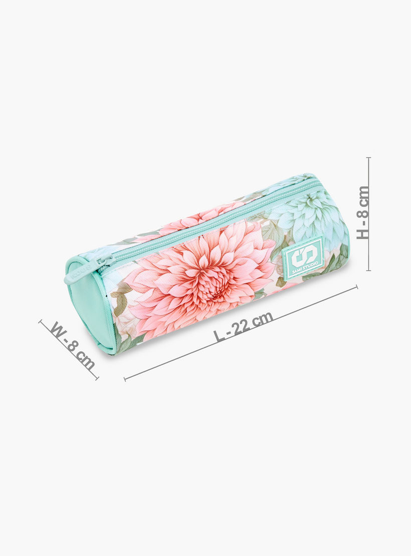 مقلمة بسحاب إغلاق وطبعات أزهار من سامي ستوديو-school-stationery-pencilcases-image-2