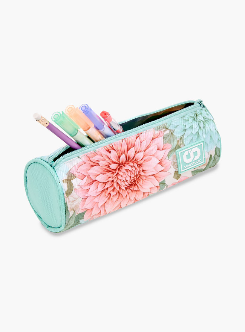 مقلمة بسحاب إغلاق وطبعات أزهار من سامي ستوديو-school-stationery-pencilcases-image-8