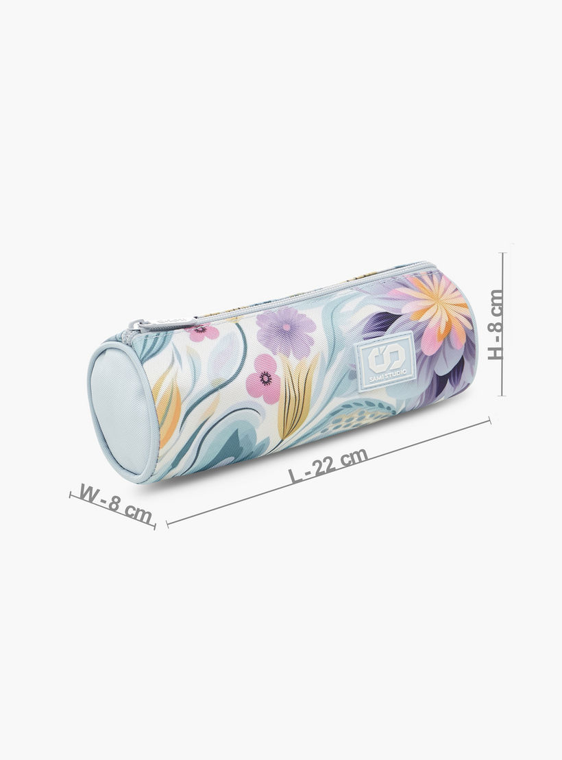مقلمة بسحاب إغلاق وطبعات أزهار من سامي ستوديو-school-stationery-pencilcases-image-2