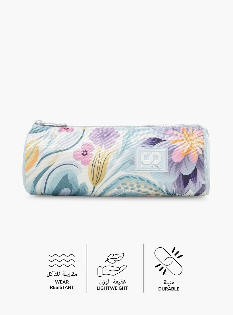 مقلمة بسحاب إغلاق وطبعات أزهار من سامي ستوديو-school-stationery-pencilcases-image-4