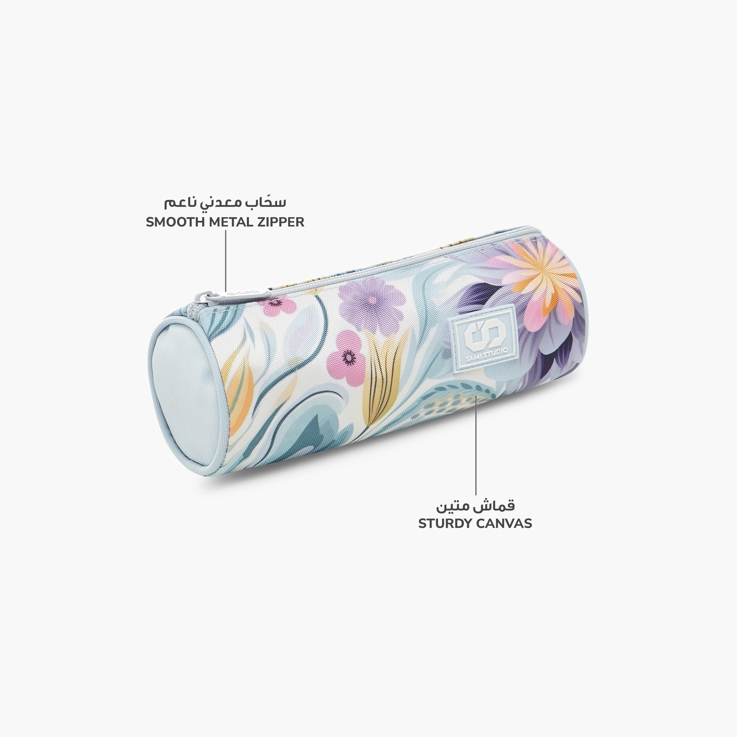 مقلمة بسحاب إغلاق وطبعات أزهار من سامي ستوديو-school-stationery-pencilcases-image-6
