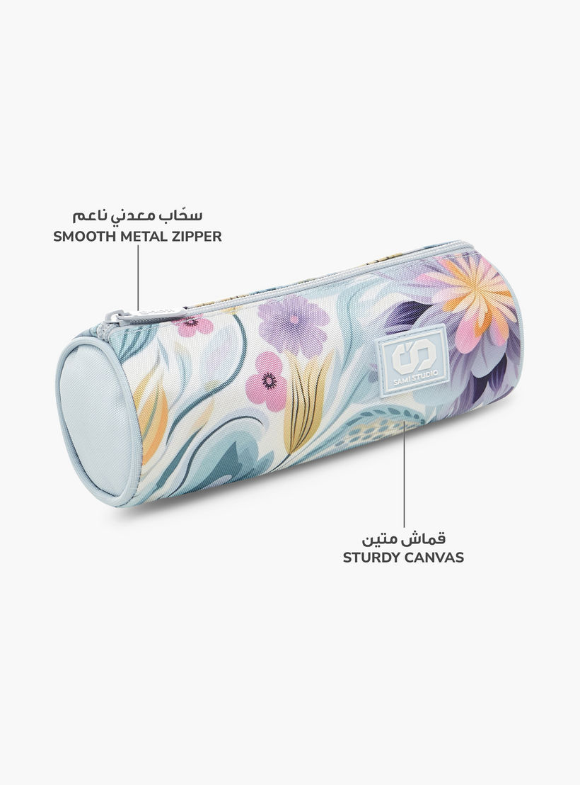 مقلمة بسحاب إغلاق وطبعات أزهار من سامي ستوديو-school-stationery-pencilcases-image-6