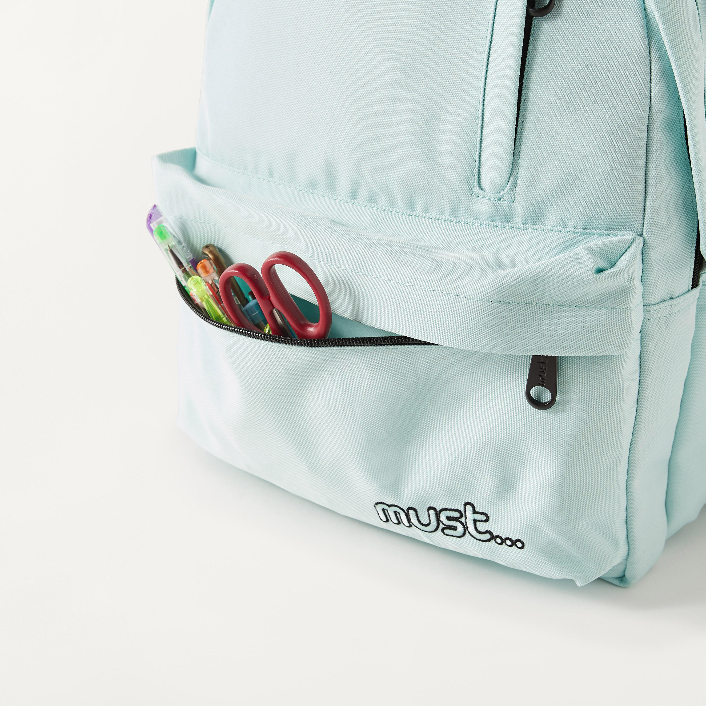 Must Solid 16-inch Backpack with USB Port and Zip Closure - 32x19x42 cm-school-bagsandbackpacks-backpacks-image-8