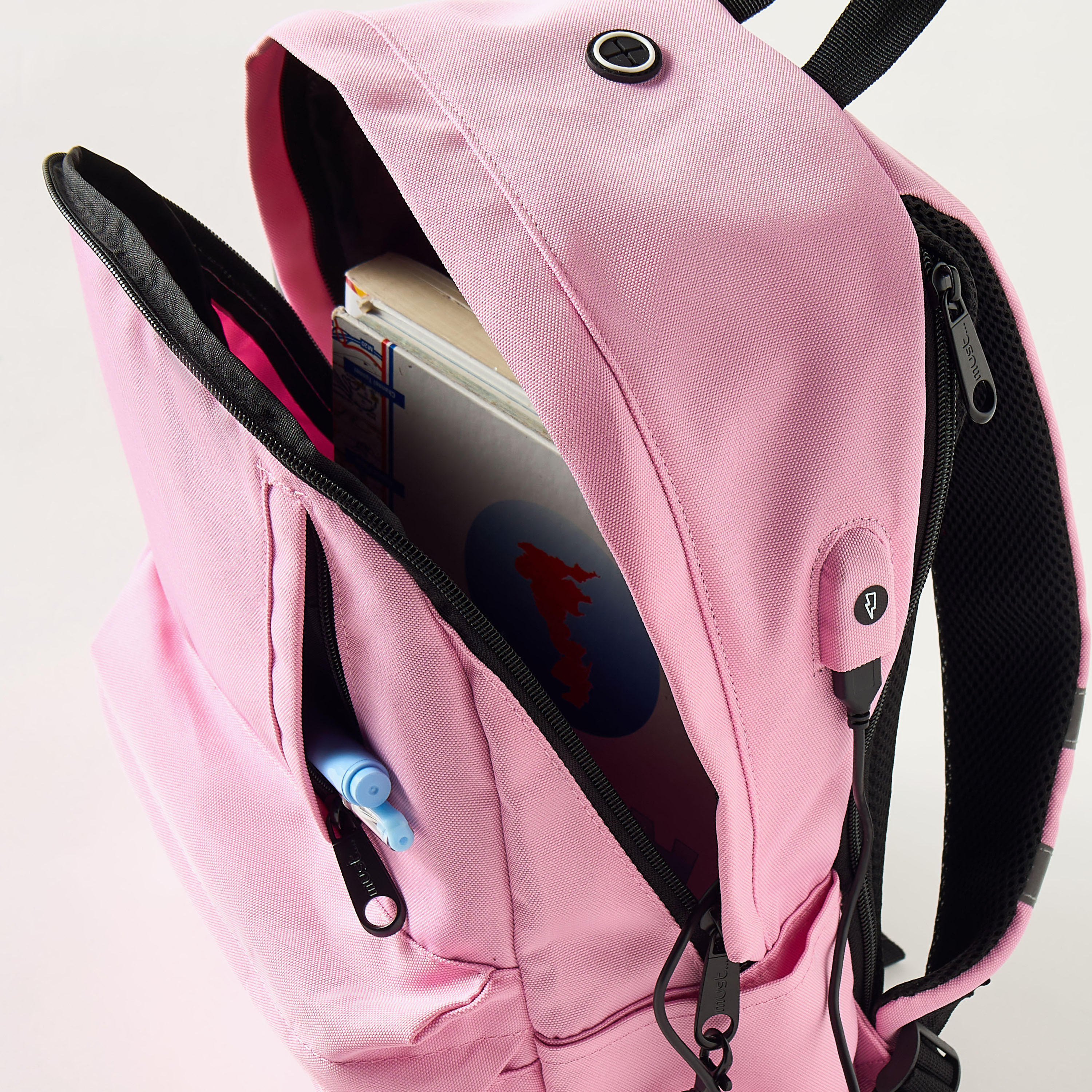 Must Solid 16-inch Backpack with Adjustable Straps - 32x17x42 cms-school-bagsandbackpacks-backpacks-image-4