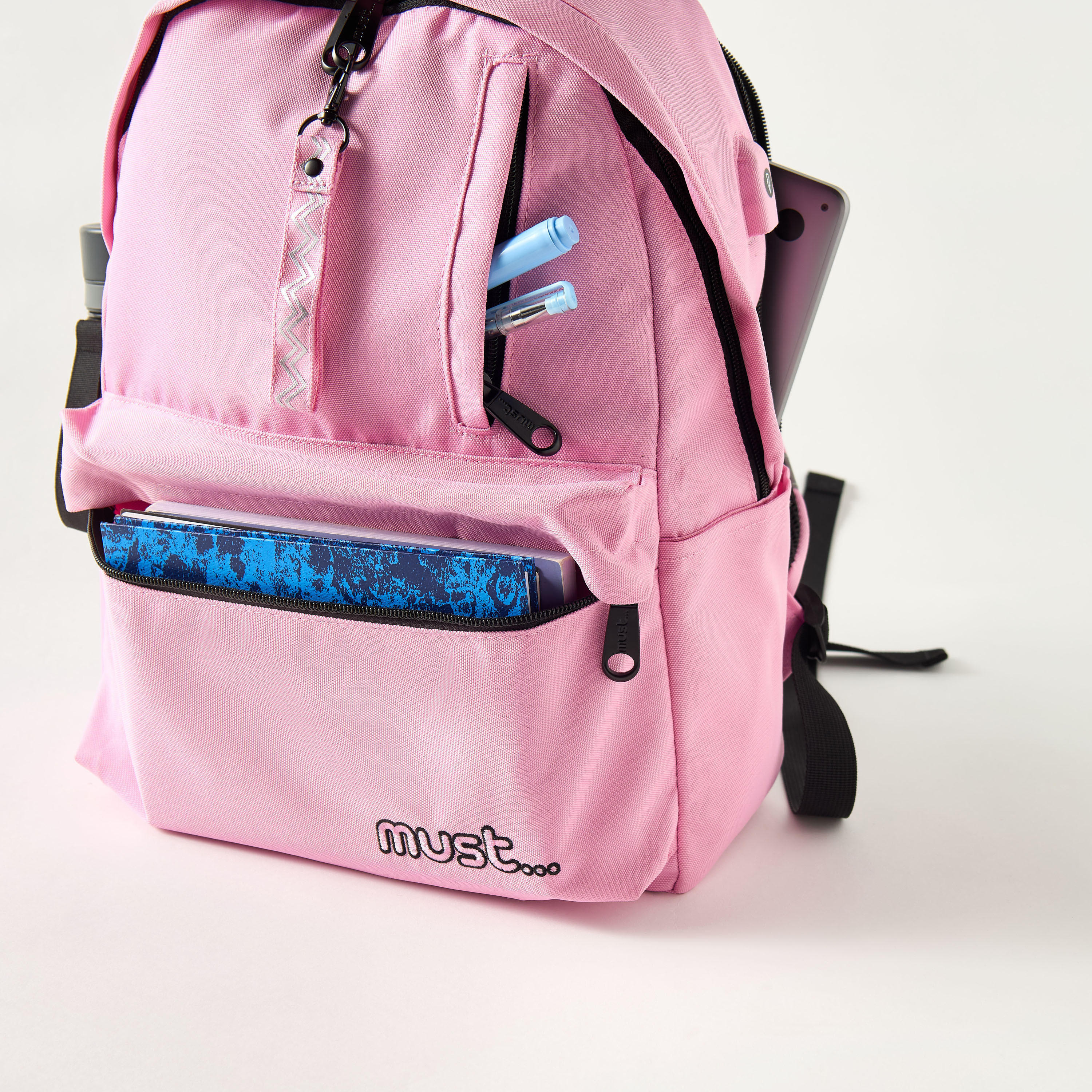 Must Solid 16-inch Backpack with Adjustable Straps - 32x17x42 cms-school-bagsandbackpacks-backpacks-image-6