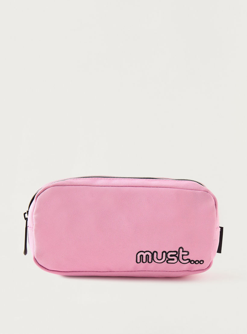 Must Embroidered 2-Compartment Pencil Pouch with Zip Closure-school-stationery-pencilcases-image-1