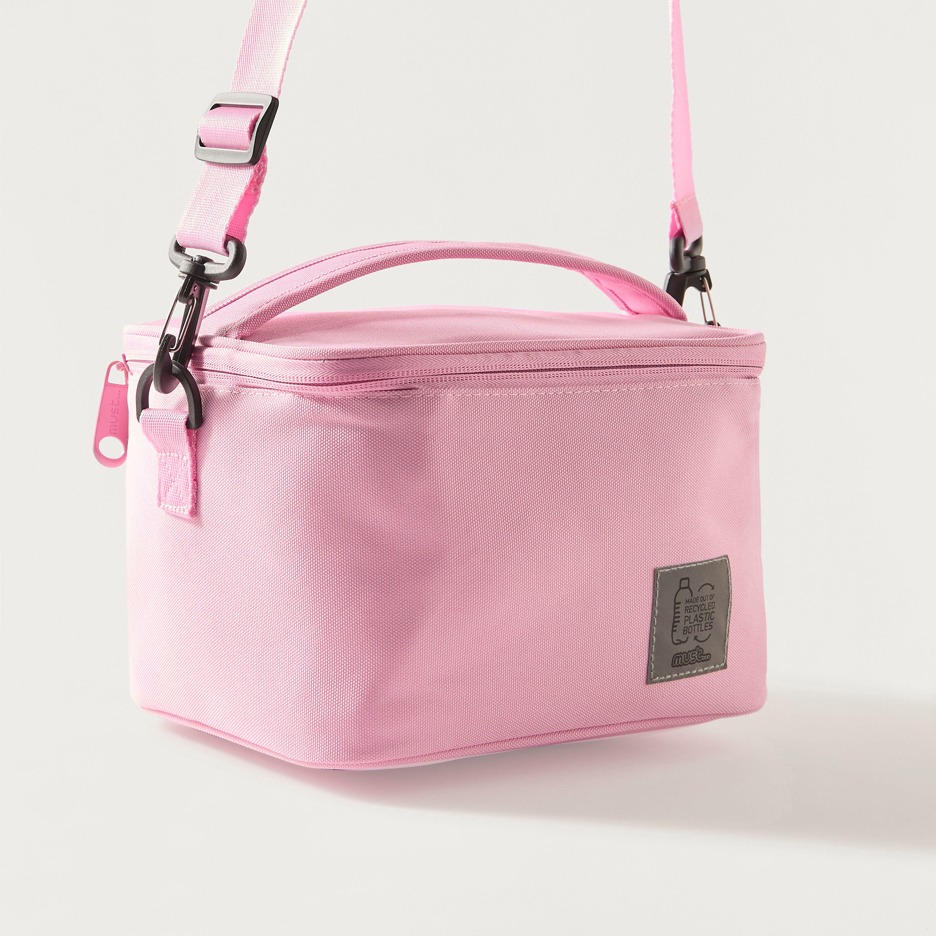 Must Solid Lunch Bag with Adjustable Strap and Zip Closure-school-lunchessentials-lunchbags-image-3