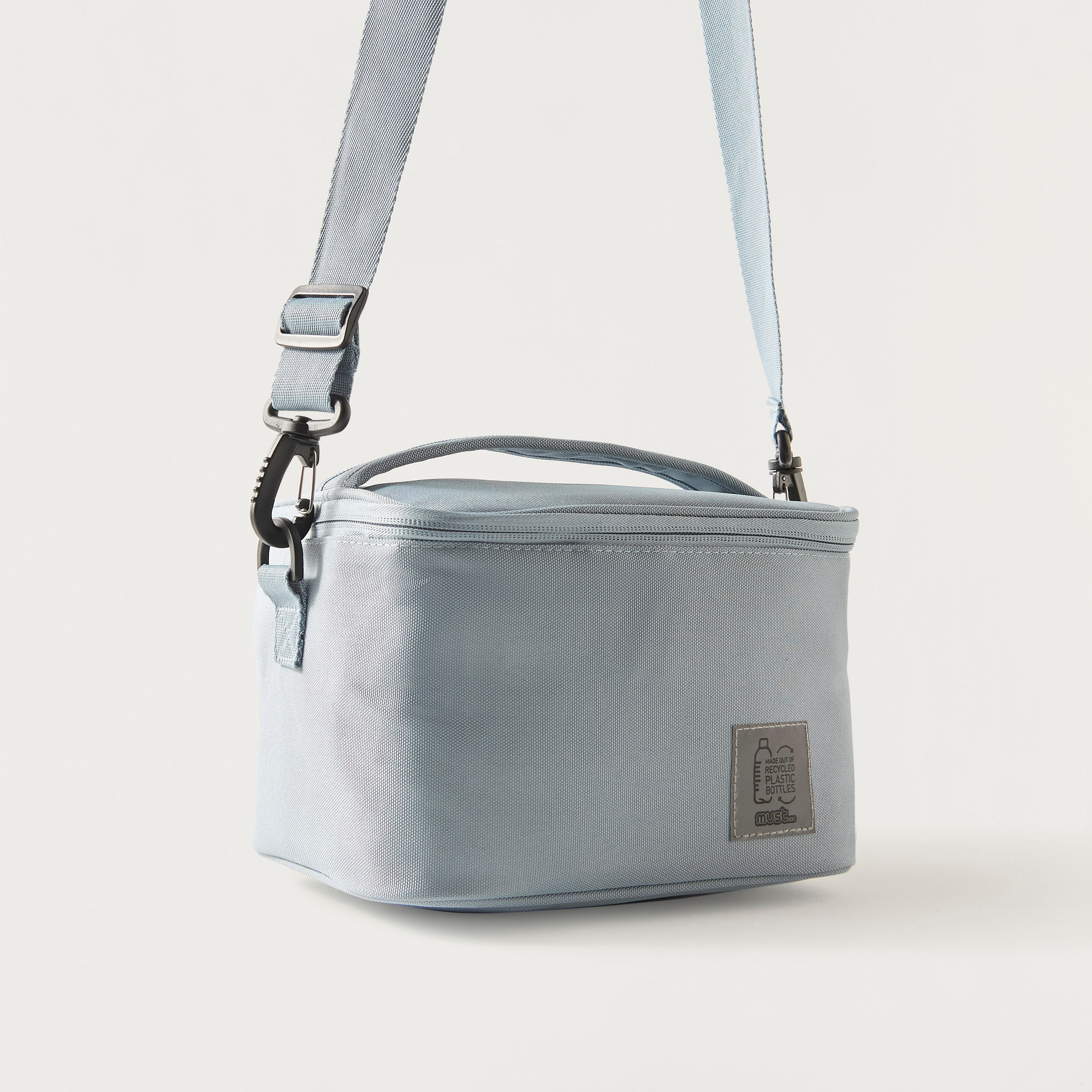 Must Solid Lunch Bag with Adjustable Strap and Zip Closure-school-lunchessentials-lunchbags-image-2