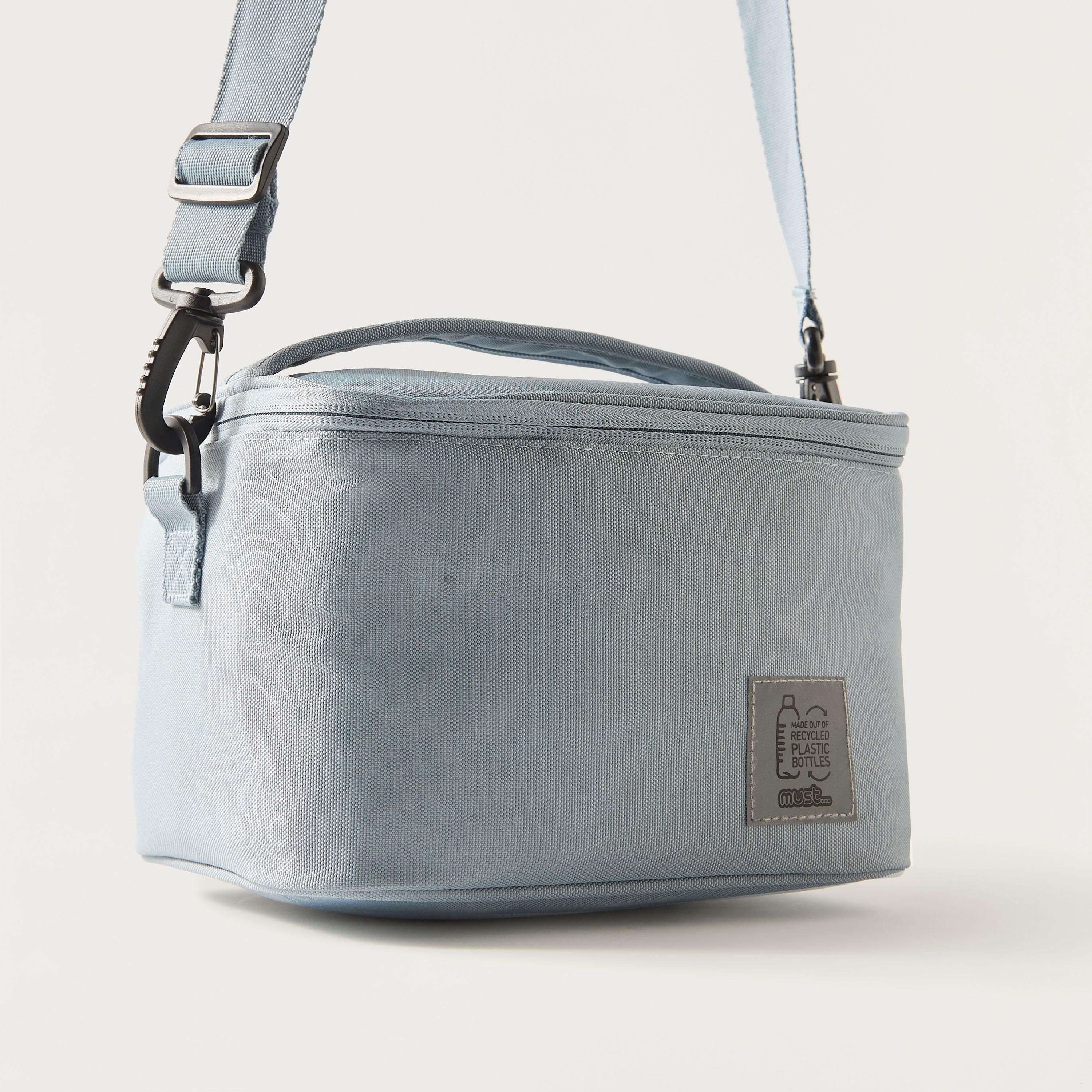 Must Solid Lunch Bag with Adjustable Strap and Zip Closure-school-lunchessentials-lunchbags-image-3