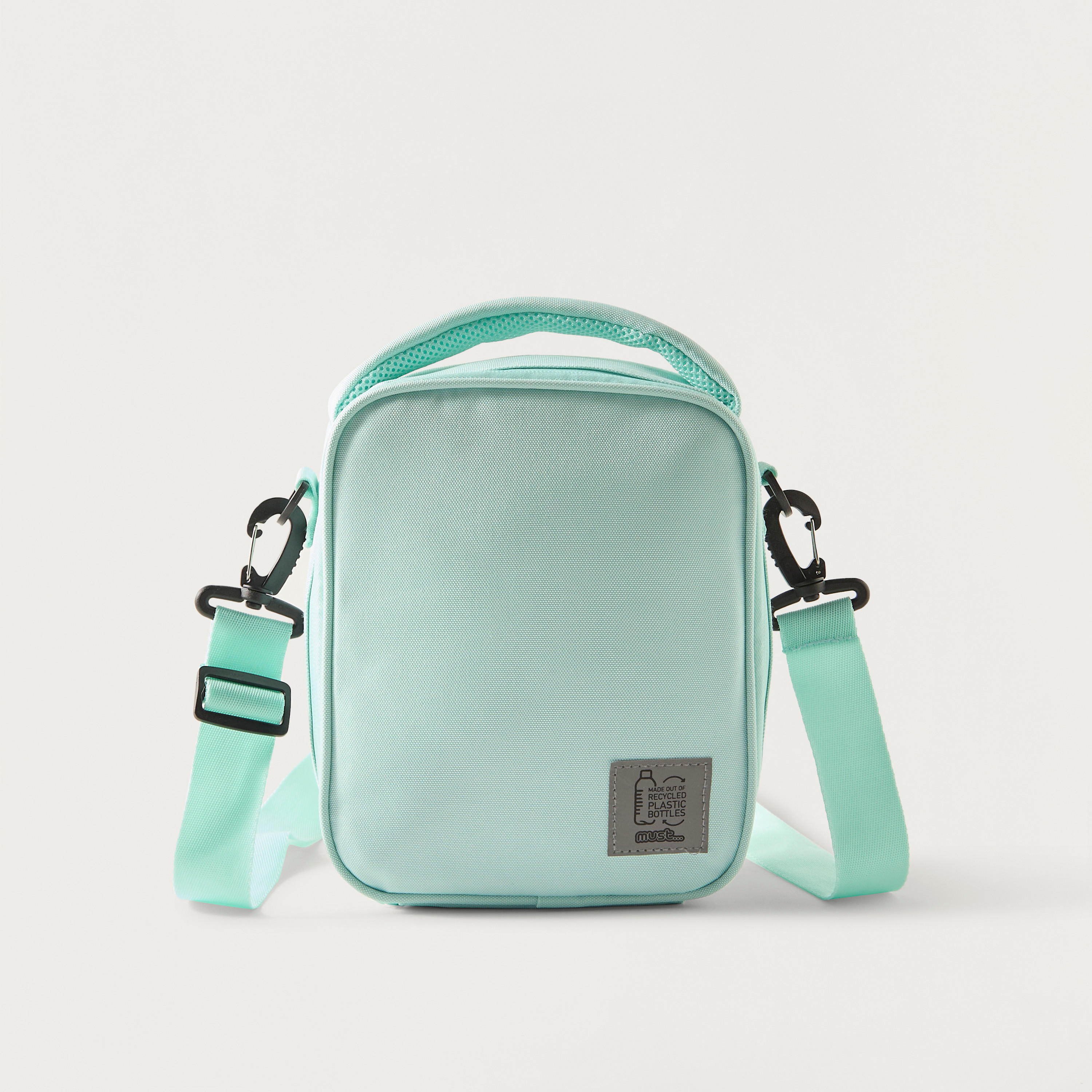 Must Solid Lunch Bag with Adjustable Strap and Zip Closure-school-lunchessentials-lunchbags-image-1