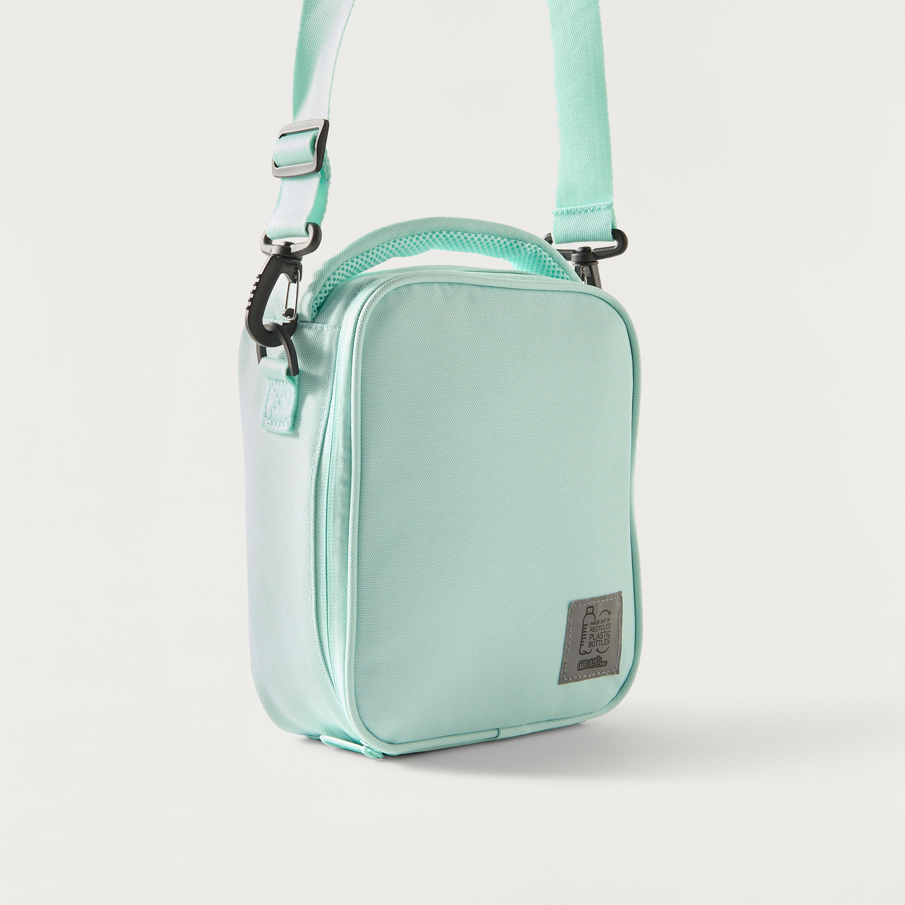 Must Solid Lunch Bag with Adjustable Strap and Zip Closure-school-lunchessentials-lunchbags-image-2