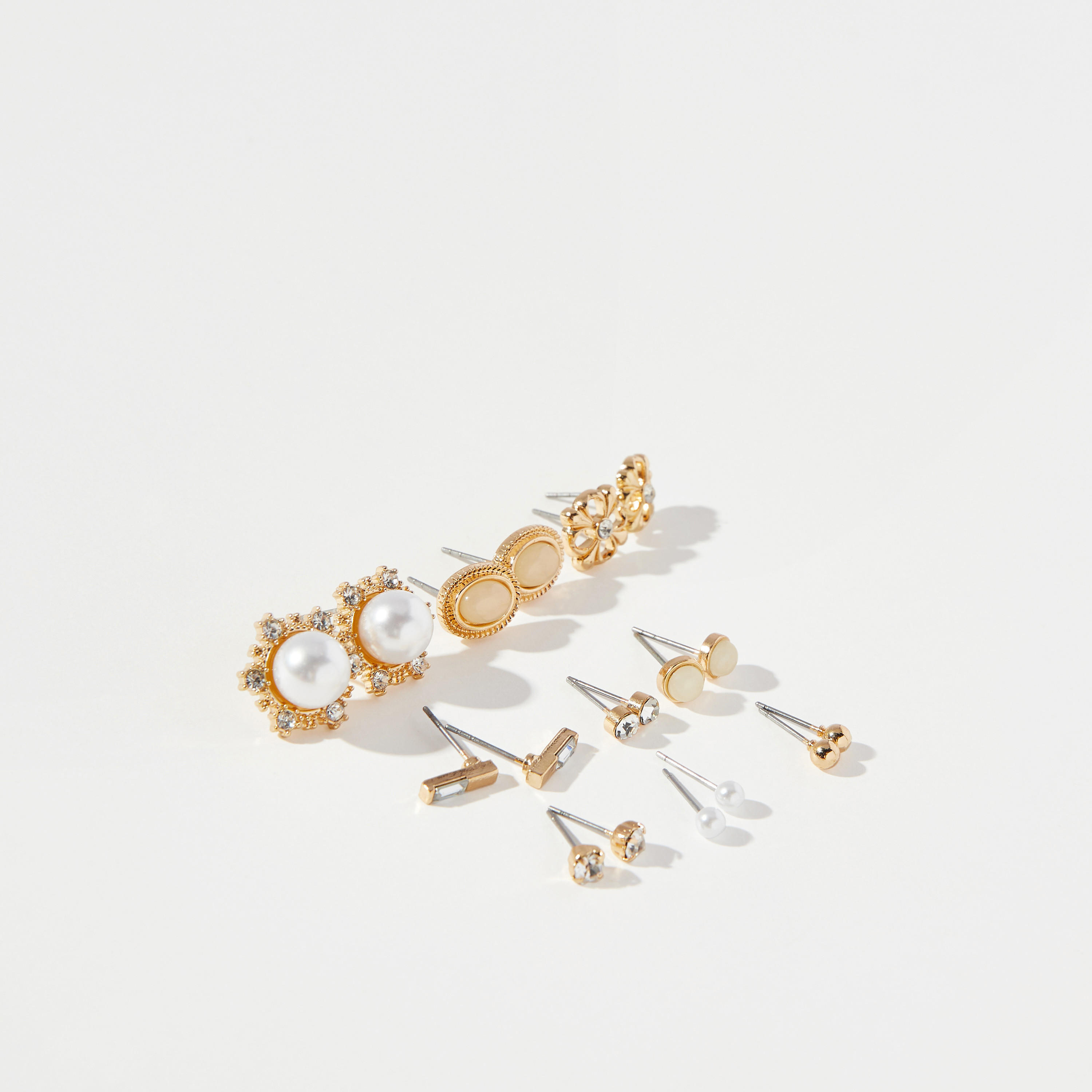 حلقان متنوعة - طقم من 9 زوج-women-watchesandjewellery-jewellery-earrings-image-2