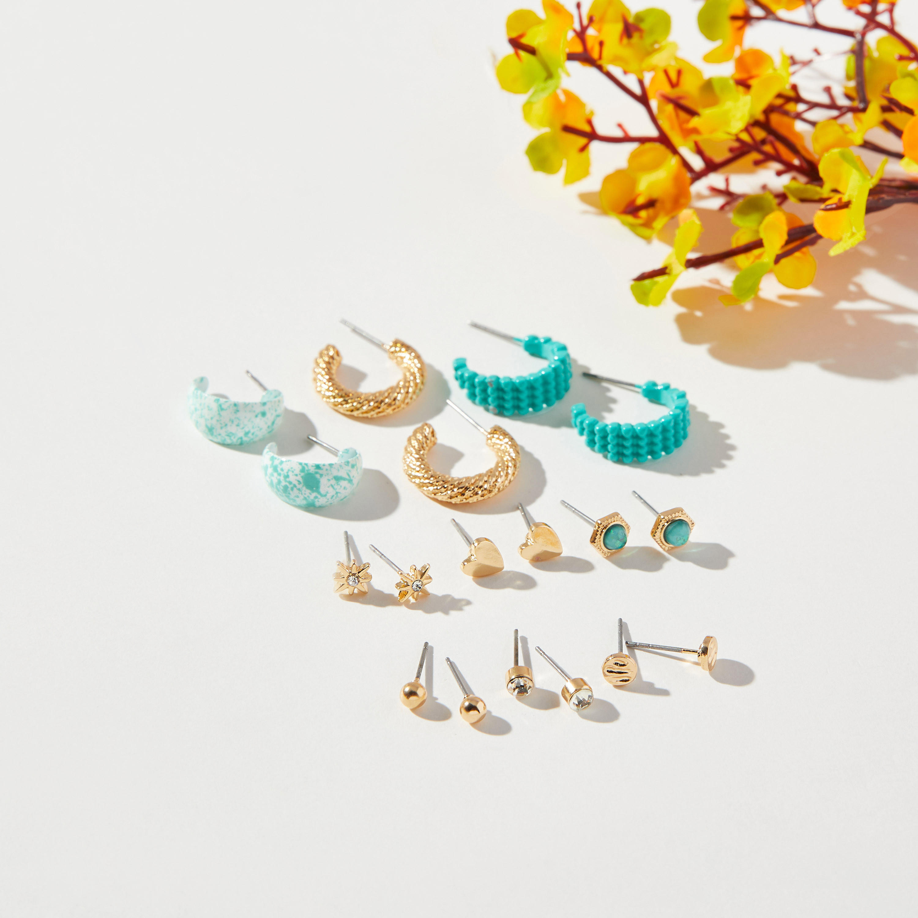 حلقان متنوعة - طقم من 9-women-watchesandjewellery-jewellery-earrings-image-1