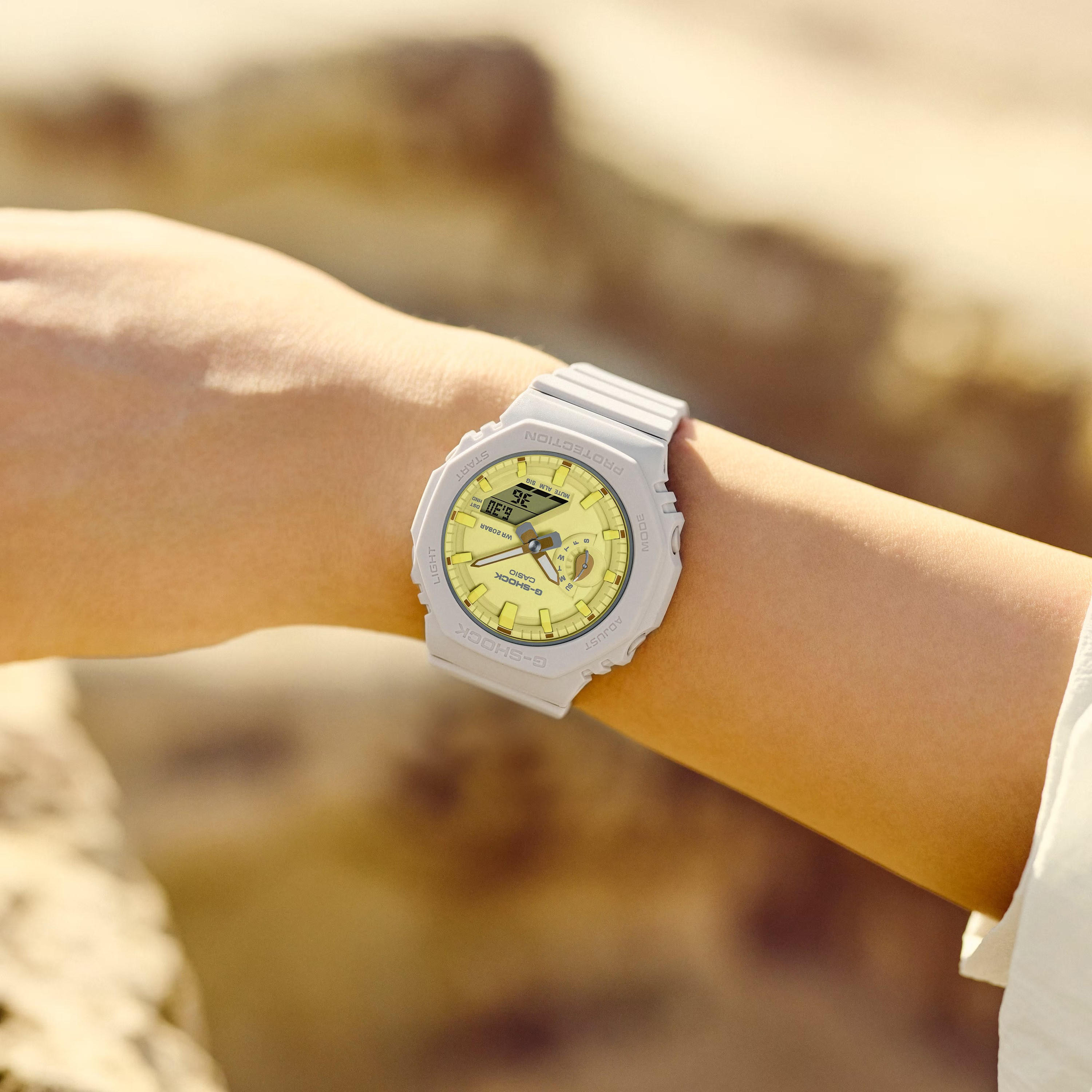 G-SHOCK Women's Grey Analog-Digital Silicone Strap Watch | GMA-S2100NC-4ADR | 42 MM-women-watchesandjewellery-watches-image-2