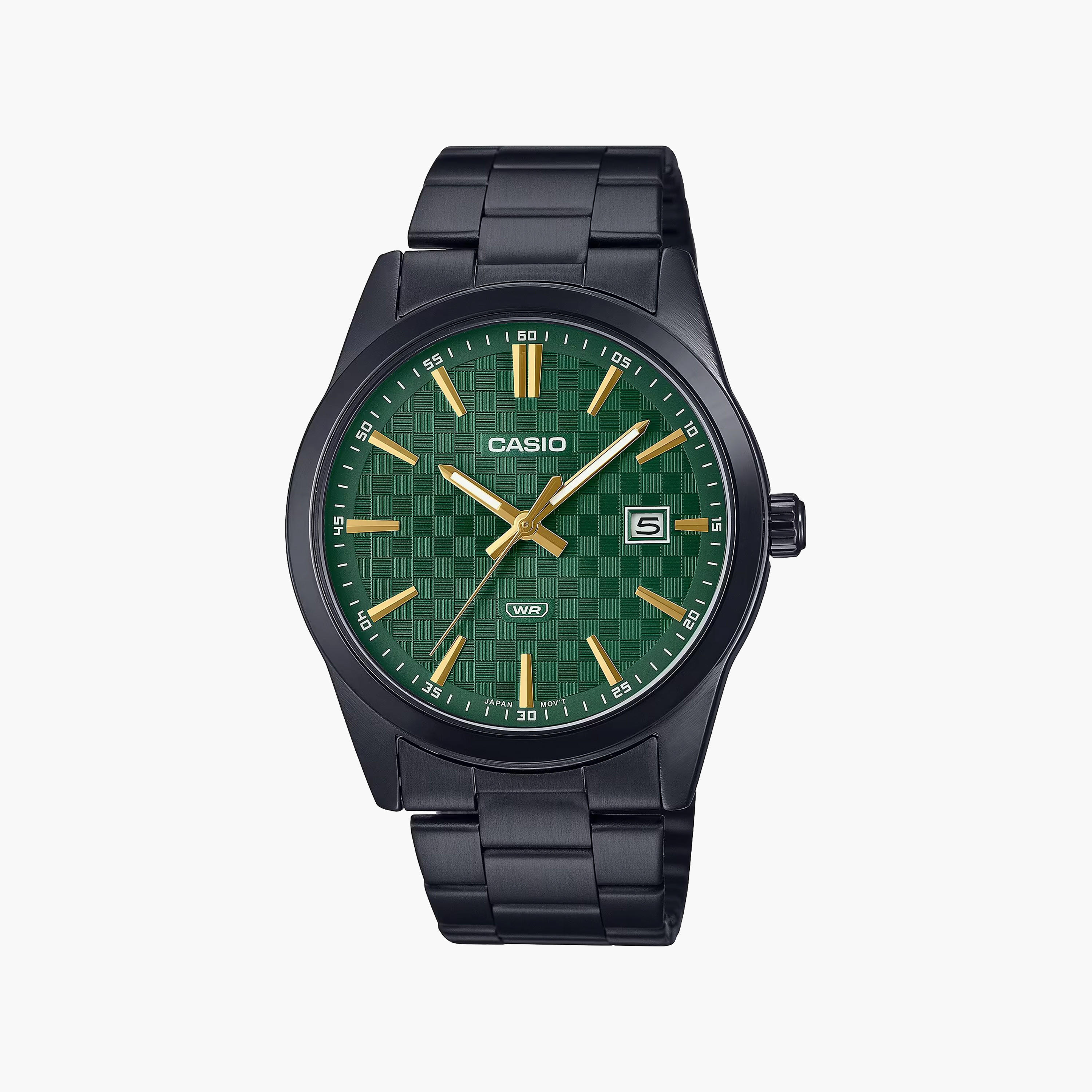 Casio Men's Black Analog Stainless Steel Strap Watch | MTP-VD03B-2AUDF-men-watchesandjewellery-watches-image-1