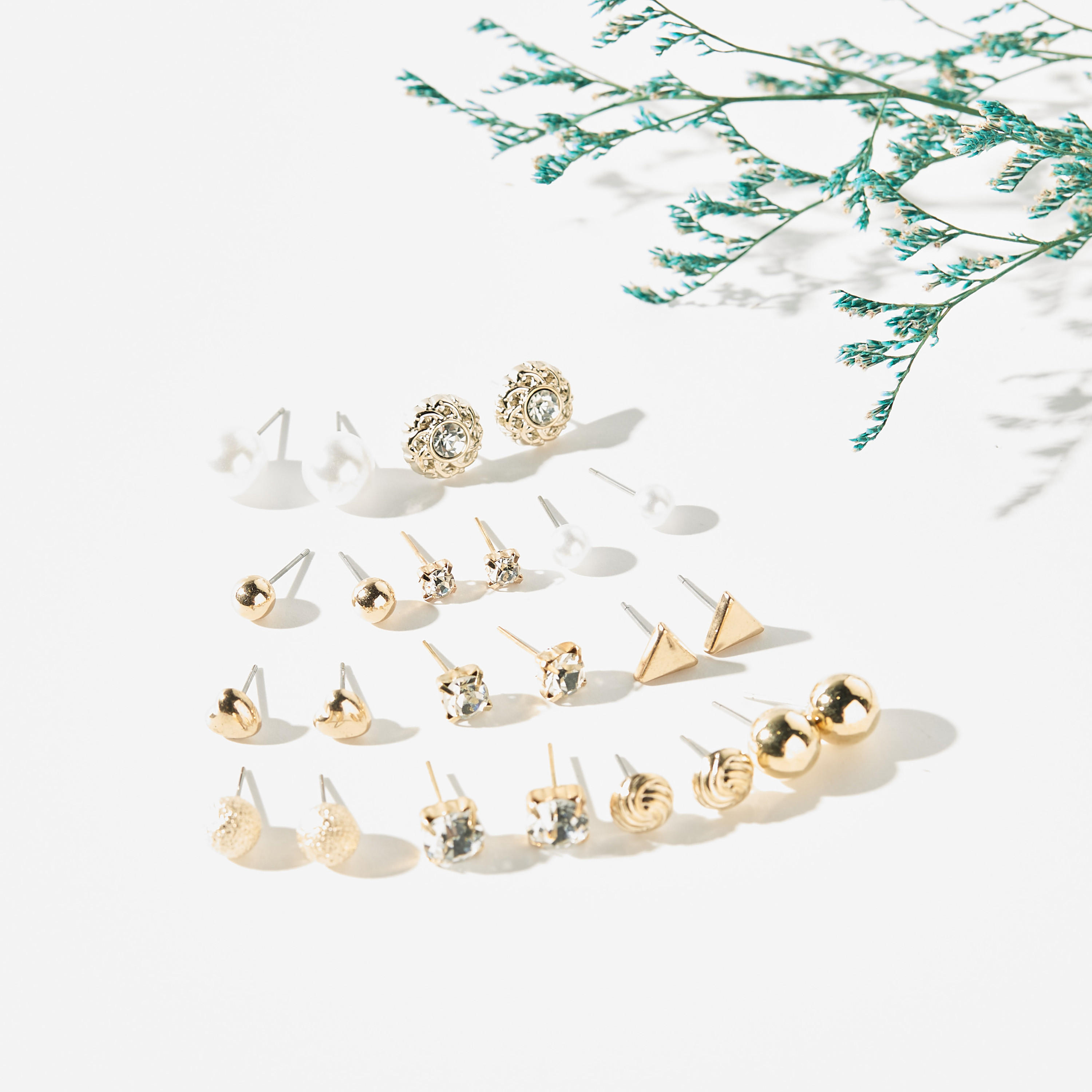 Assorted Earrings with Pushback Closure - Set of 12-women-watchesandjewellery-jewellery-earrings-image-1