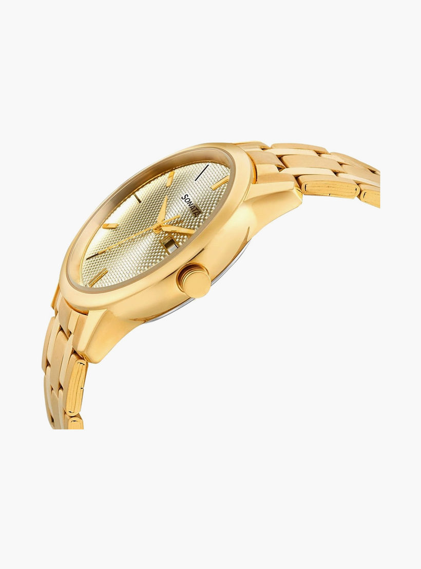Sonata Men's Gold Analog Stainless Steel Strap Watch | 7134YM03 | 40 MM-men-watchesandjewellery-watches-image-4
