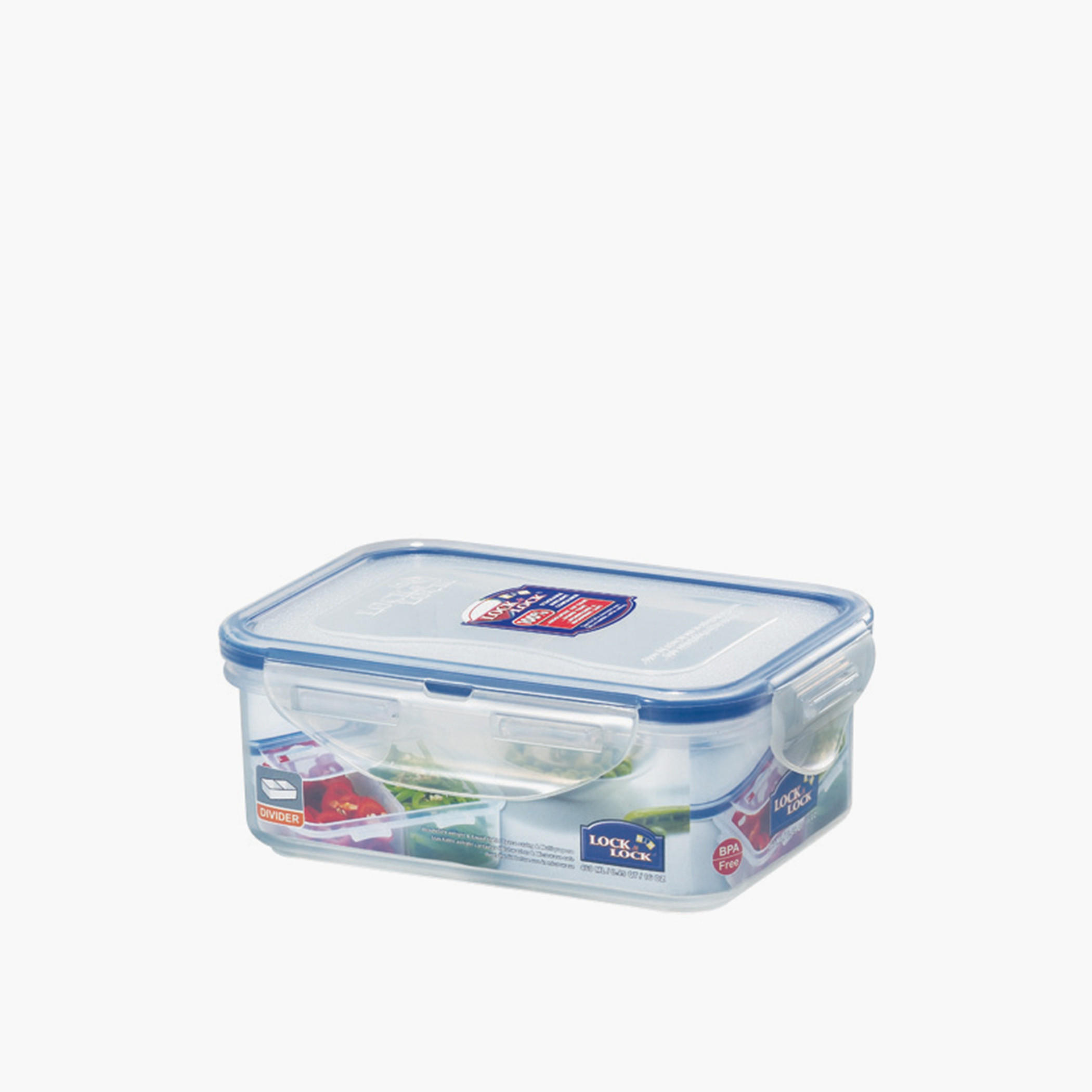 LocknLock Classic Rectangular 2-Compartment Food Container with Clip Lock Lid - 460 ml-household-kitchen-foodstorage-containers-image-2
