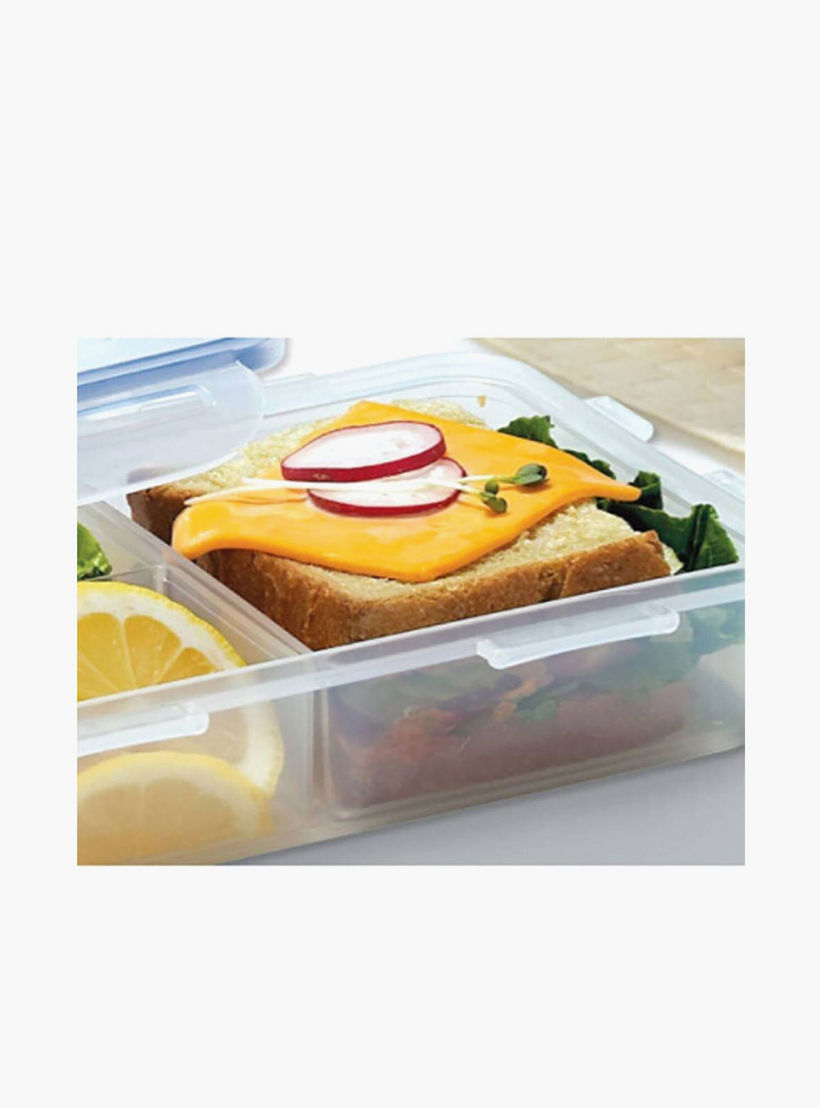 LocknLock Classic Rectangular 2-Compartment Food Container with Clip Lock Lid - 460 ml-household-kitchen-foodstorage-containers-image-3