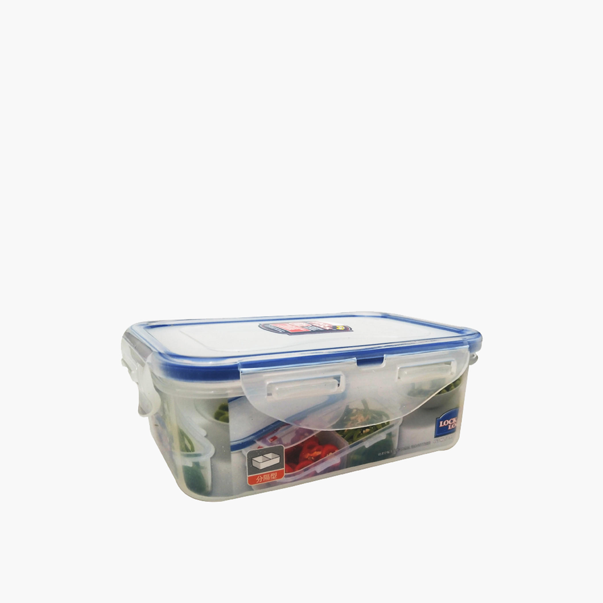 LocknLock Classic Rectangular 2-Compartment Food Container with Clip Lock Lid - 460 ml-household-kitchen-foodstorage-containers-image-4