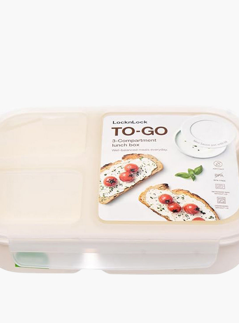 LocknLock 3-Compartment Lunch Box with Clip-On Lid - 980 ml-school-lunchessentials-lunchboxes-image-1