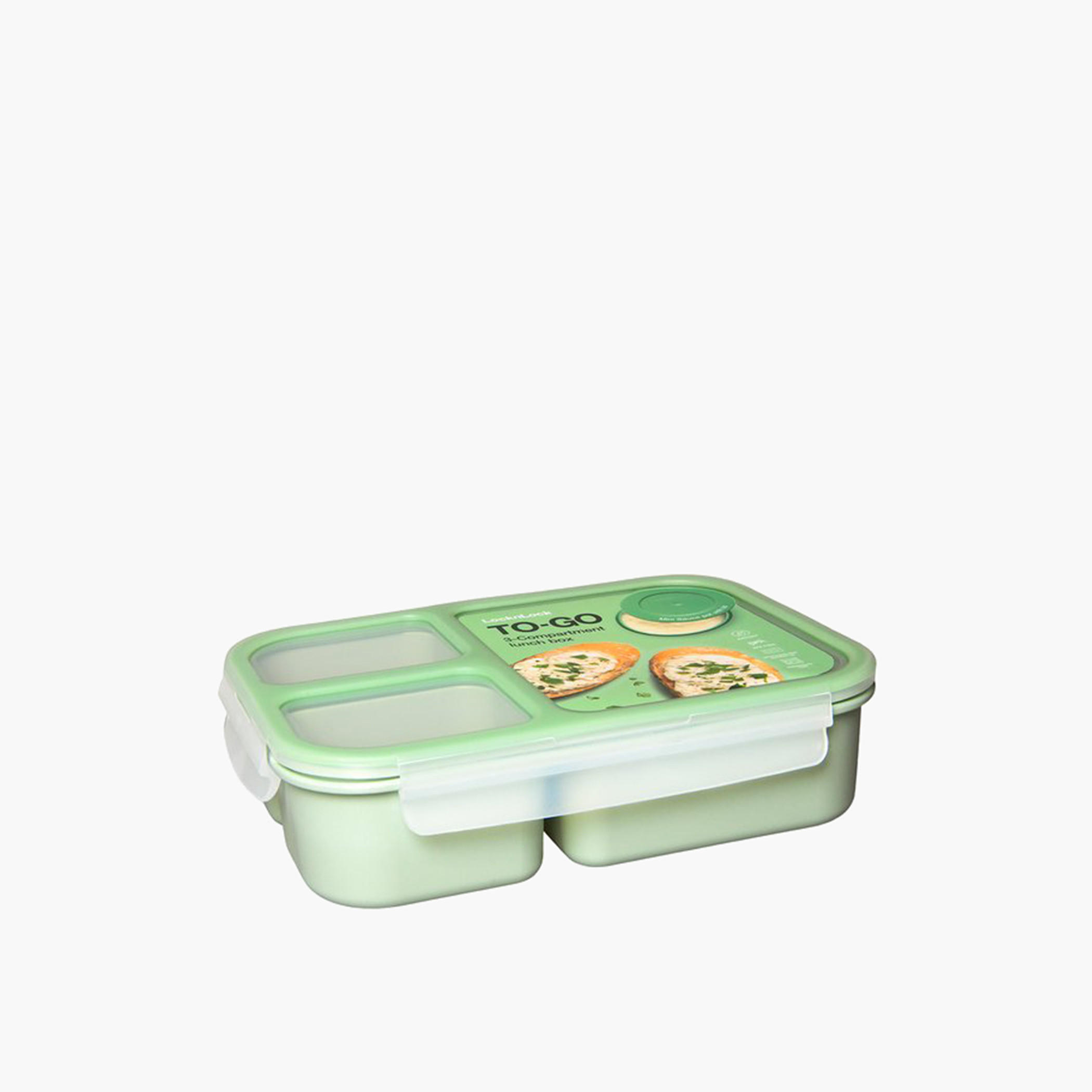 صندوق غداء مستطيل بـ 3 أقسام مع غطاء قفل بمشبك من لوك آند لوك - 980 مل-school-lunchessentials-lunchboxes-image-2