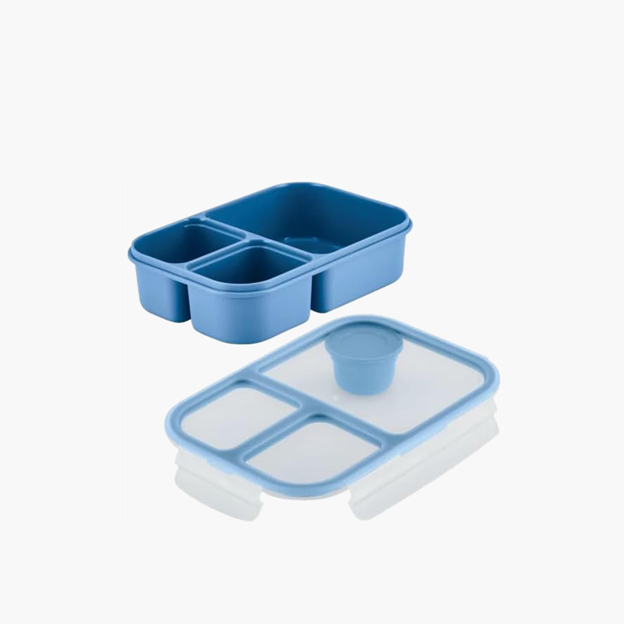 LocknLock Solid Divided Lunch Box with Clip Lock Lid - 980 ml-school-lunchessentials-lunchboxes-image-2