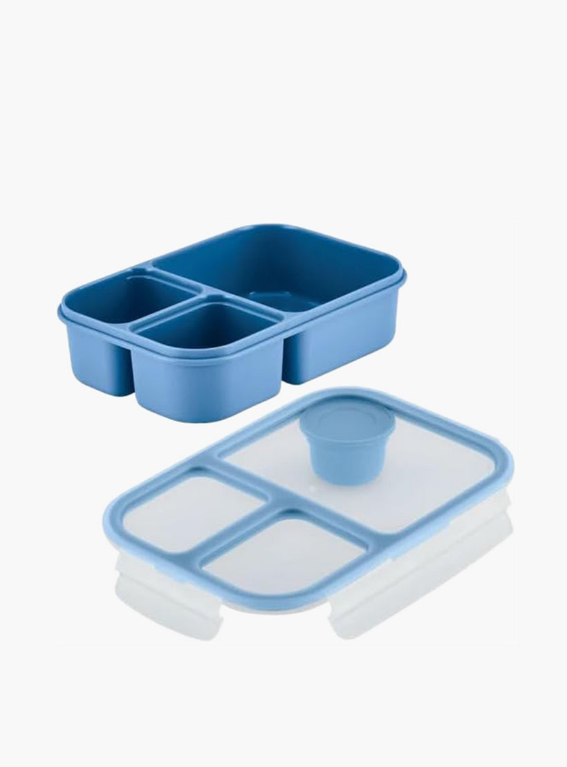 LocknLock Solid Divided Lunch Box with Clip Lock Lid - 980 ml-school-lunchessentials-lunchboxes-image-2