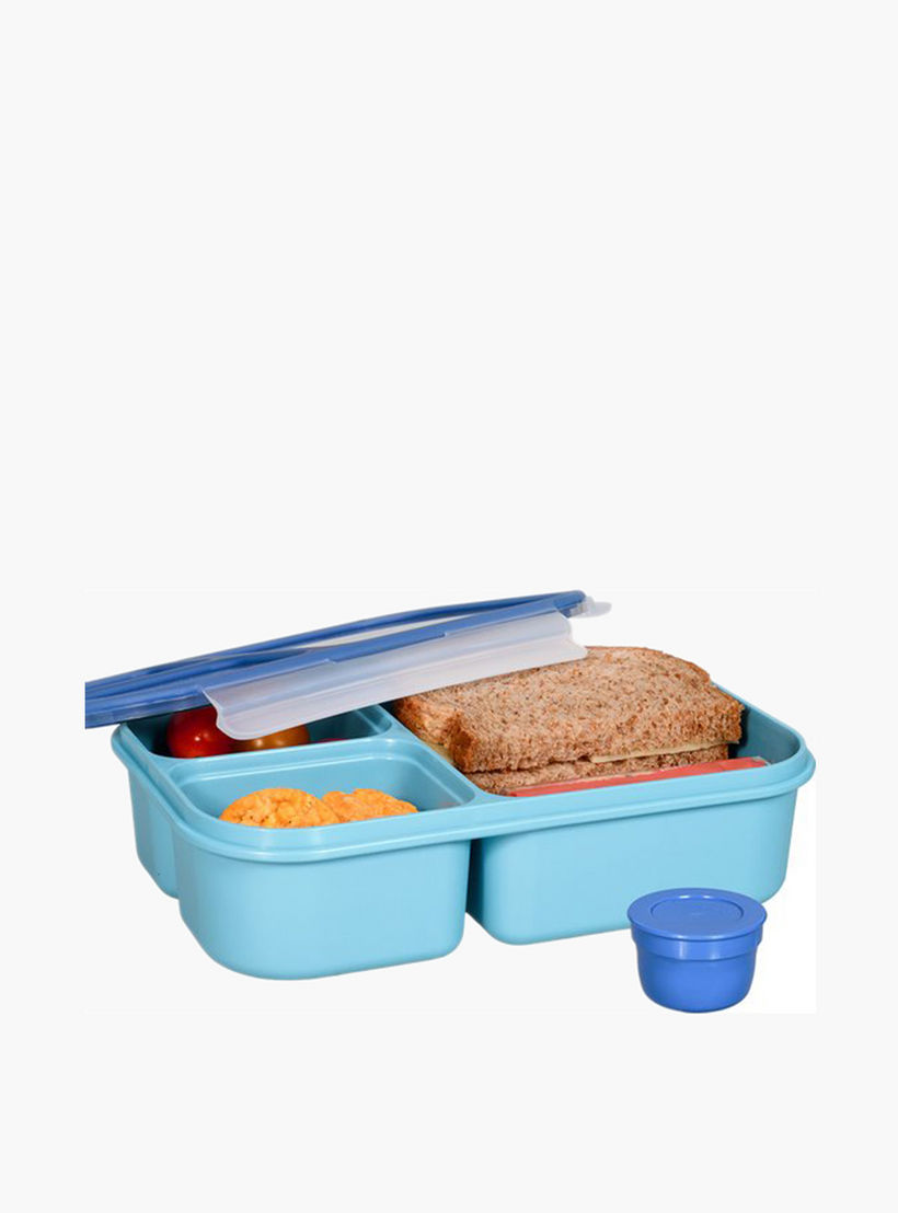 LocknLock Solid Divided Lunch Box with Clip Lock Lid - 980 ml-school-lunchessentials-lunchboxes-image-3