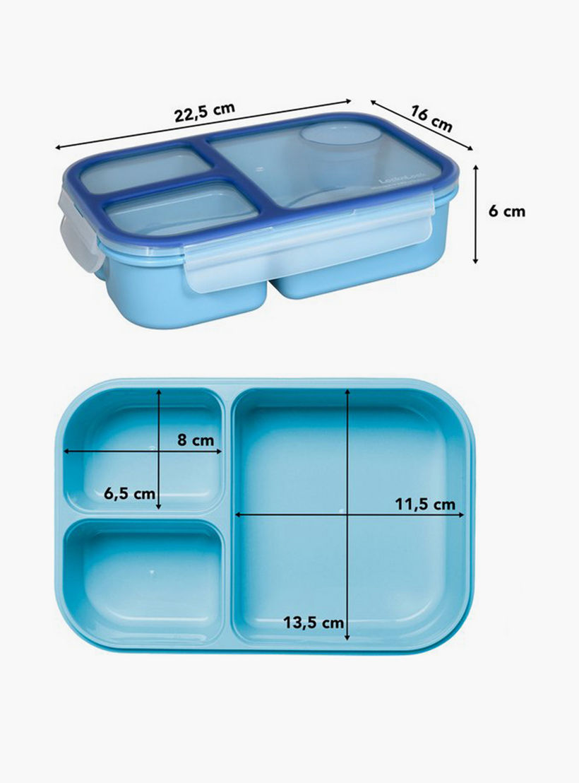 LocknLock Solid Divided Lunch Box with Clip Lock Lid - 980 ml-school-lunchessentials-lunchboxes-image-6