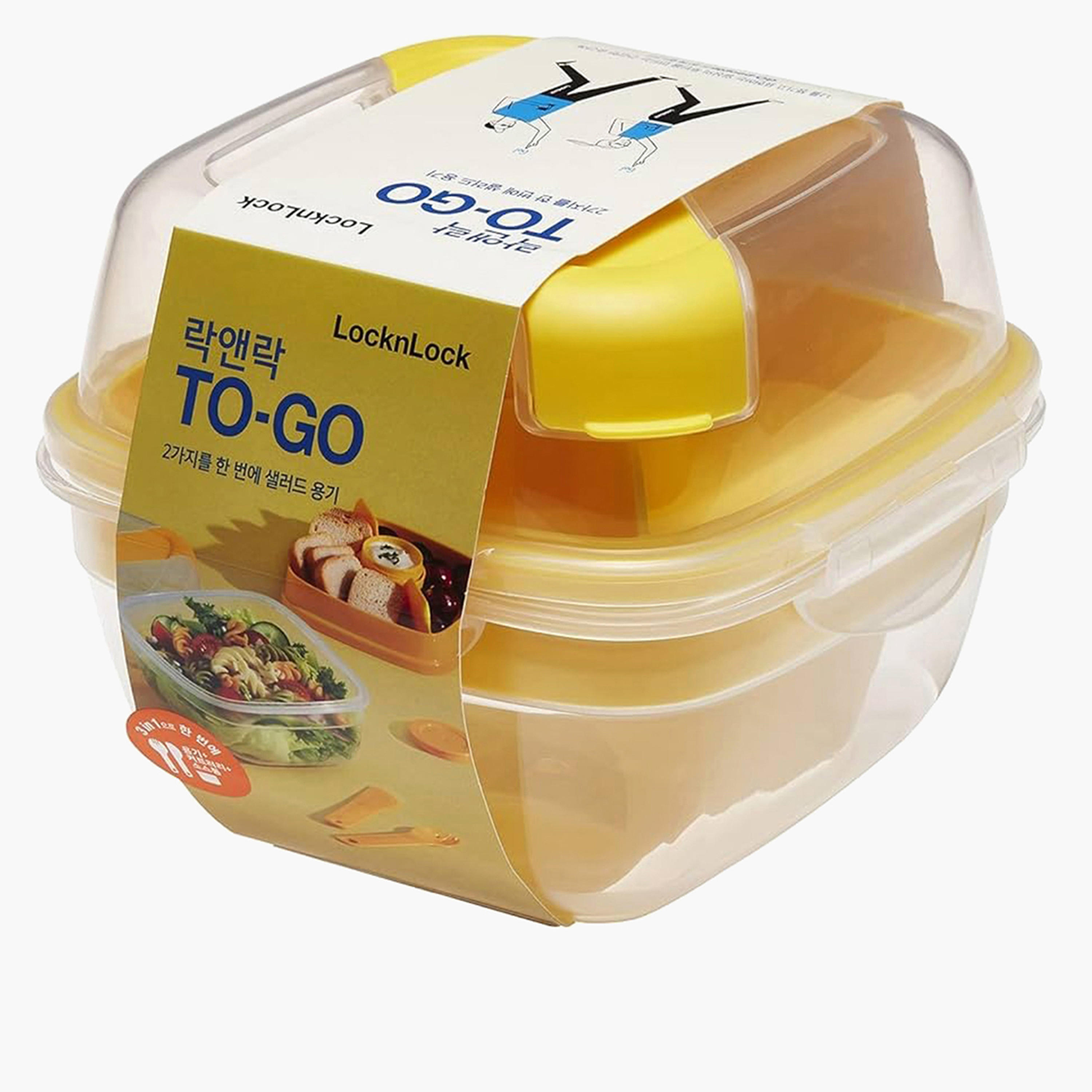 LocknLock Solid Salad Box with Fork and Knife - 950 ml-household-kitchen-foodstorage-containers-image-1