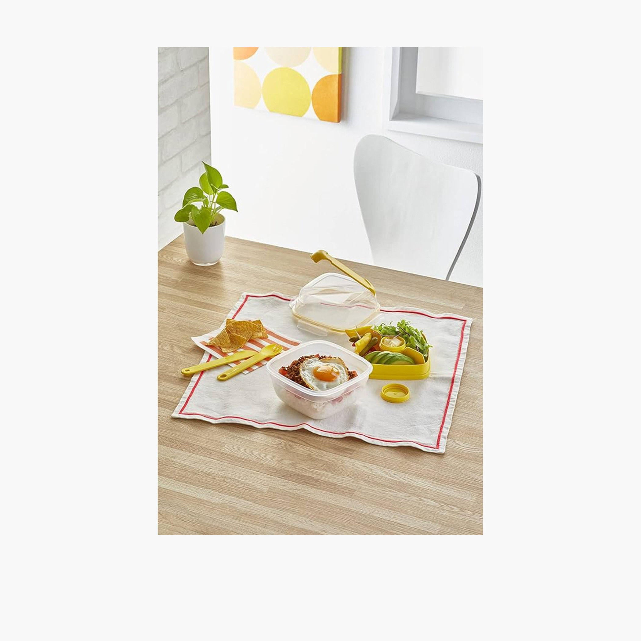 LocknLock Solid Salad Box with Fork and Knife - 950 ml-household-kitchen-foodstorage-containers-image-2