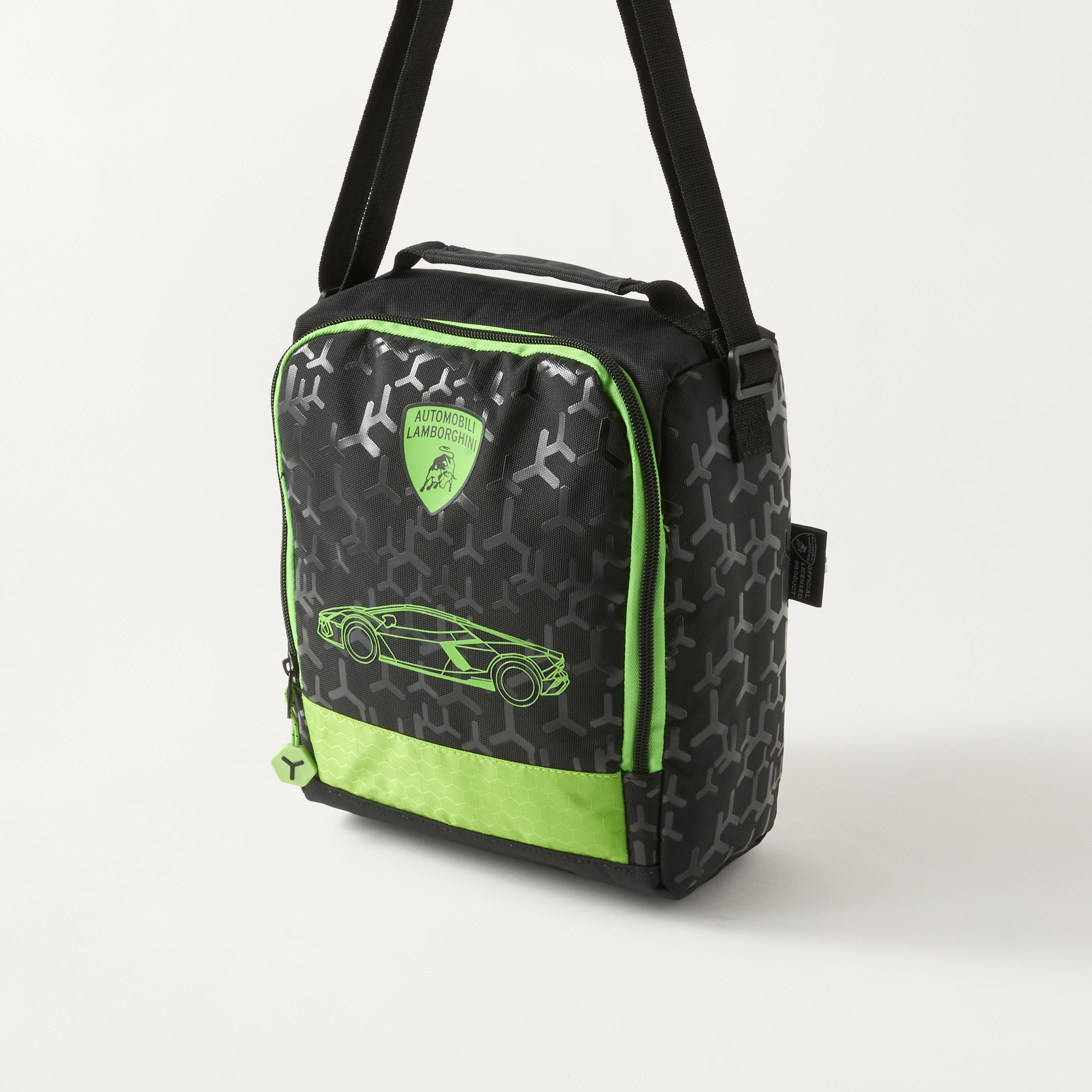 Lamborghini Print Lunch Bag with Top Handle and Adjustable Strap-school-lunchessentials-lunchbags-image-2