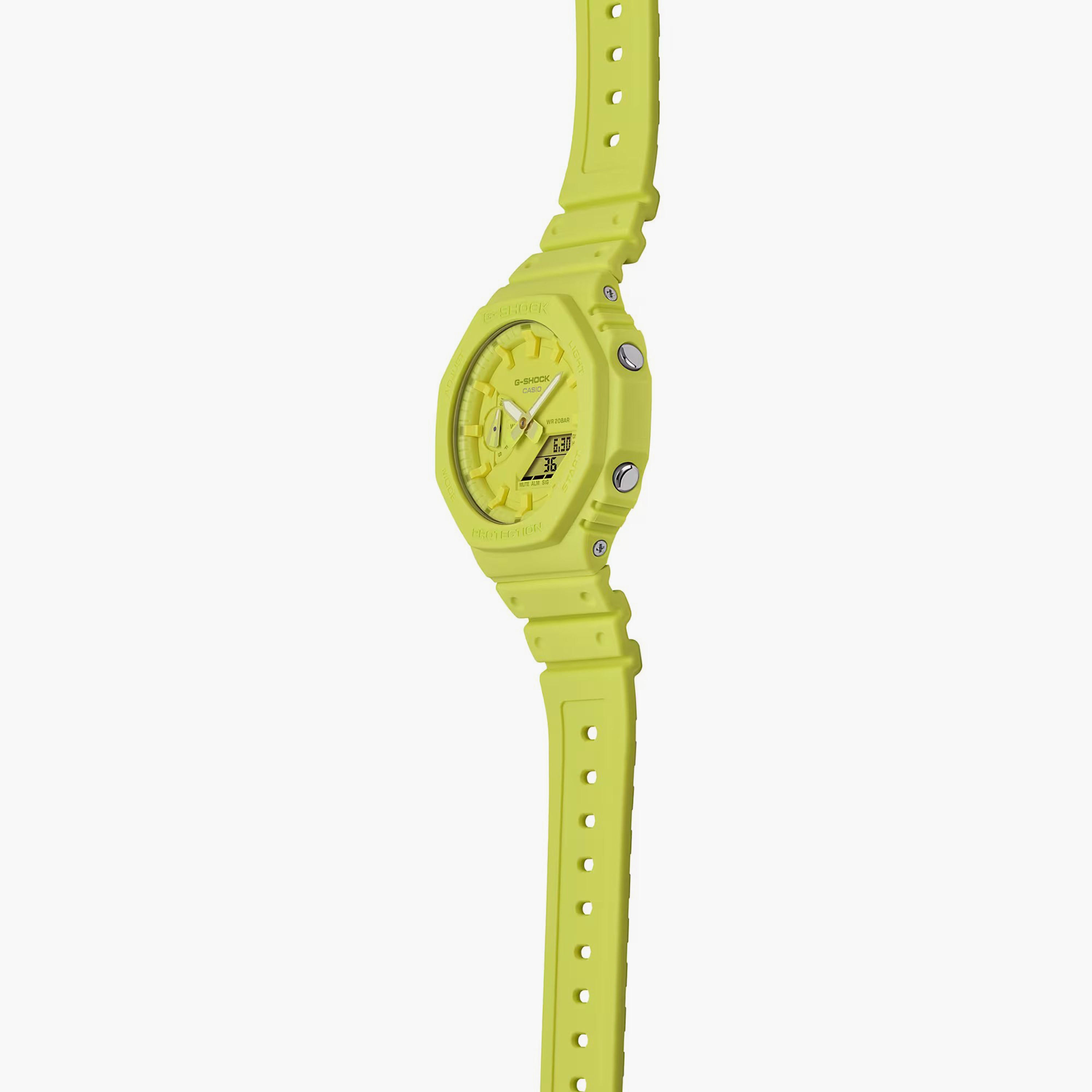 G-SHOCK Men's Yellow Analog-Digital Silicone Strap Watch | GA-2100-9A9-men-watchesandjewellery-watches-image-2