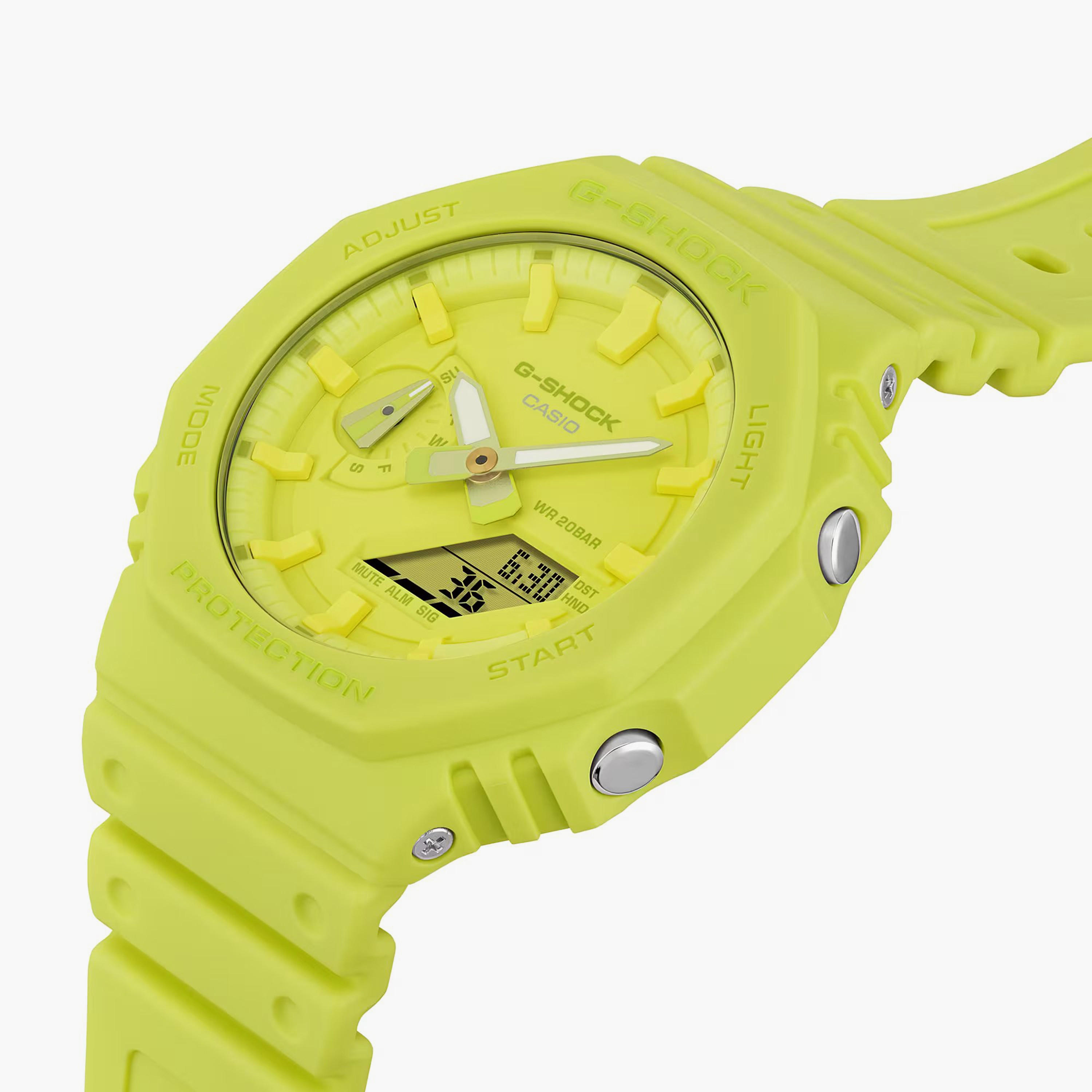 G-SHOCK Men's Yellow Analog-Digital Silicone Strap Watch | GA-2100-9A9-men-watchesandjewellery-watches-image-5