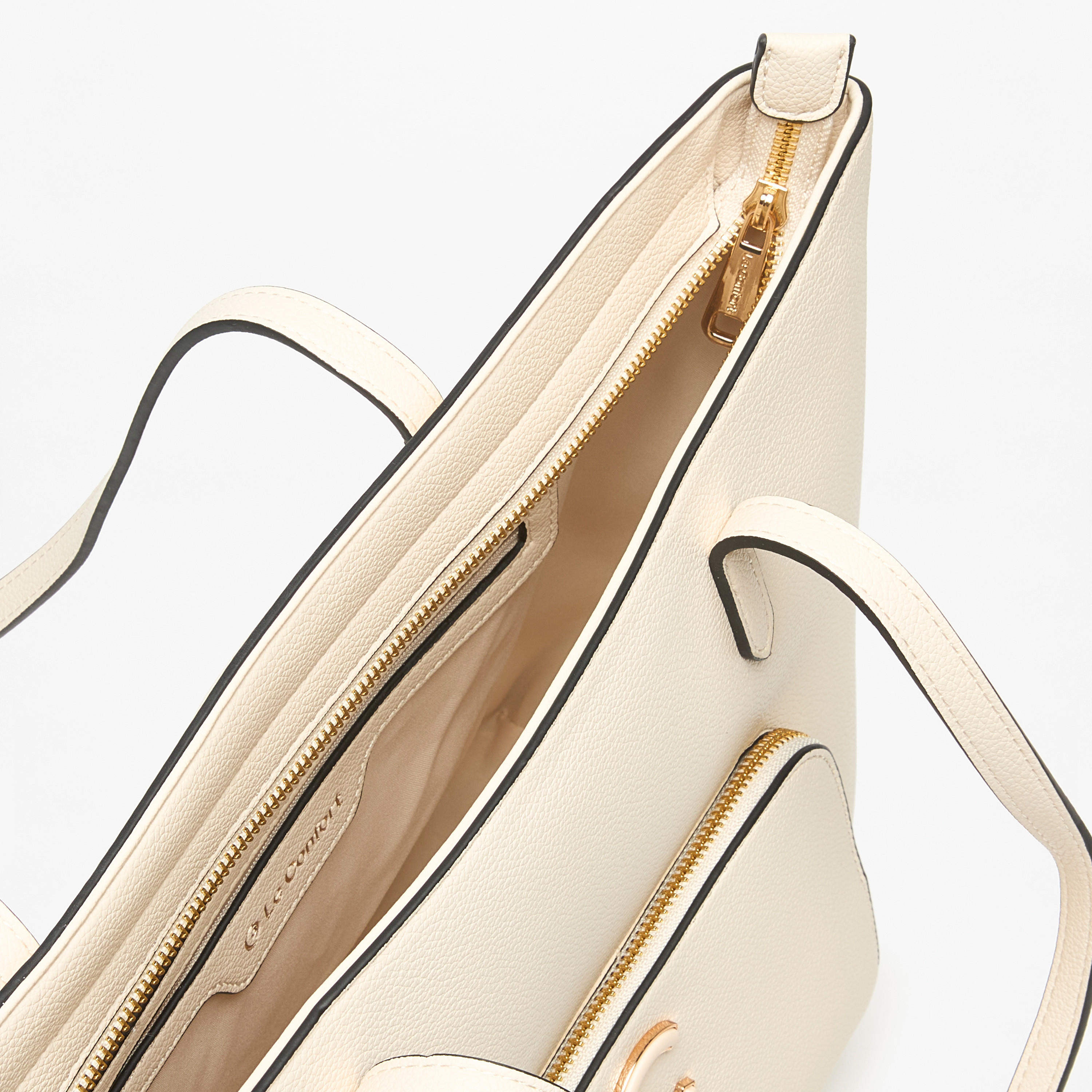 Le Confort Solid Tote Bag with Front Pocket and Zip Closure-women-bagsandwallets-handbags-image-5
